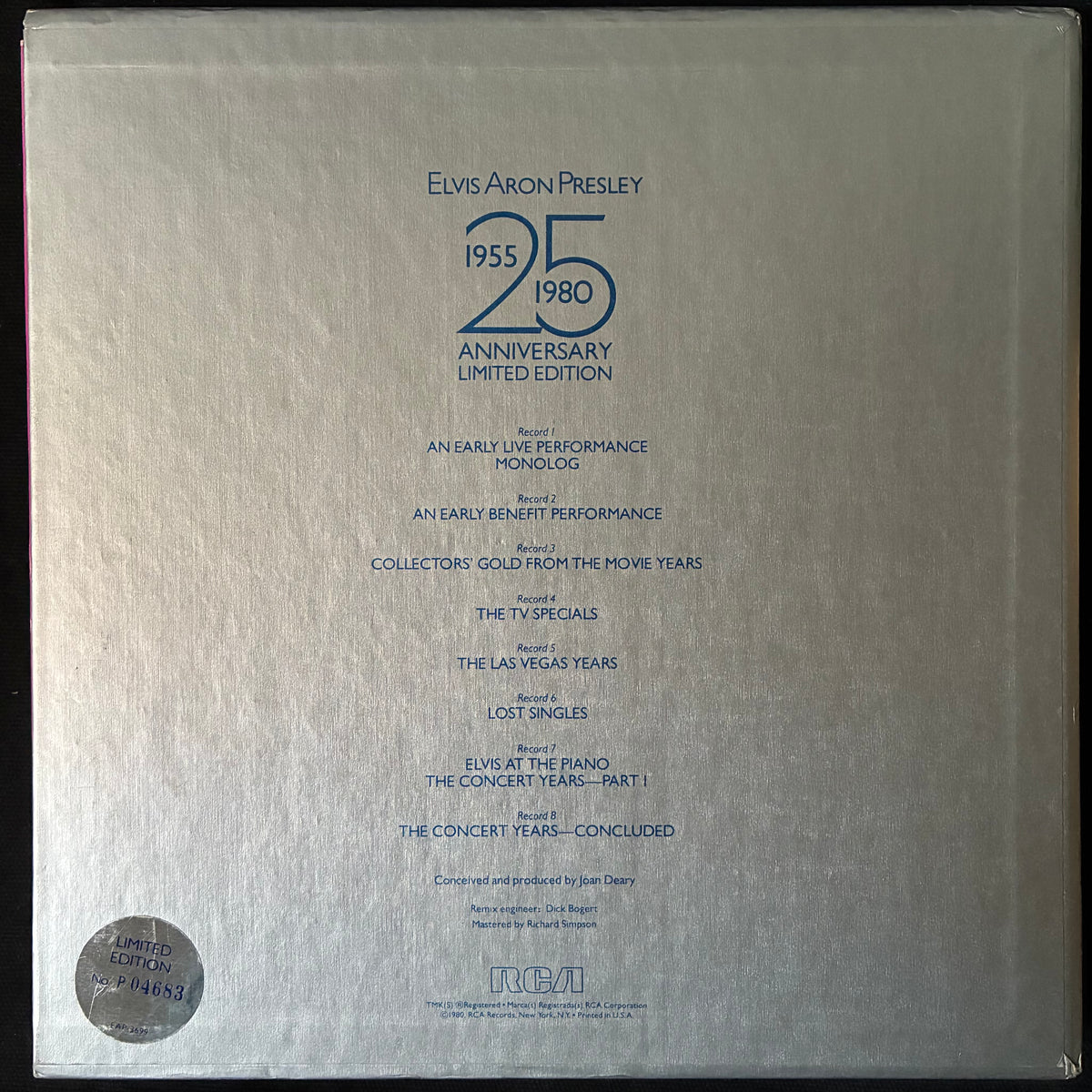 ELVIS PRESLEY - ELVIS ARON PRESLEY 1955-1980 : 25TH ANNIVERSARY (8LP BOX SET) (USED VINYL 1980 US M-/M-)
