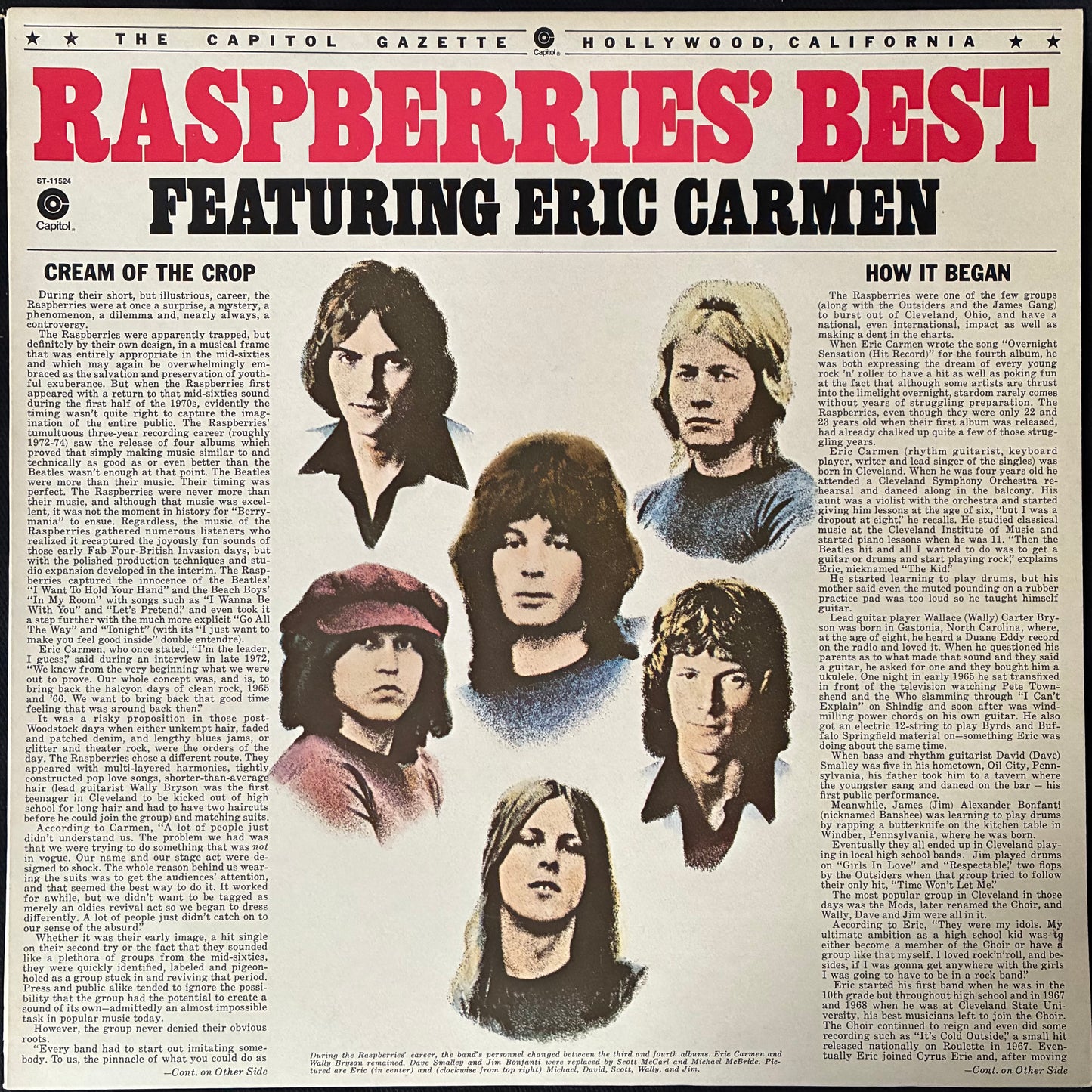RASPBERRIES - RASPBERRIES' BEST FEAT. ERIC CARMEN (USED VINYL 1976 AUS M-/M-)