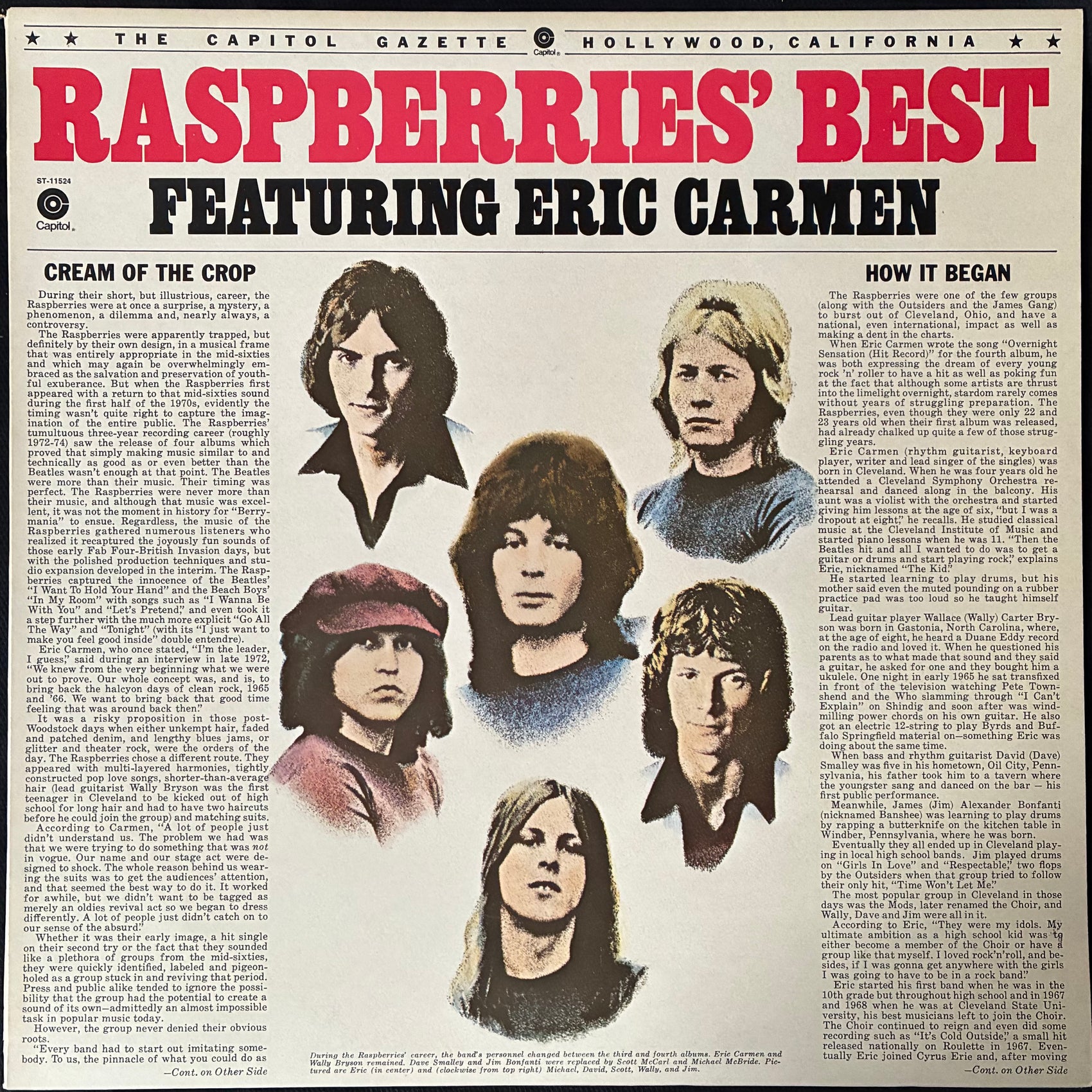 RASPBERRIES - RASPBERRIES' BEST FEAT. ERIC CARMEN (USED VINYL 1976 AUS M-/M-)