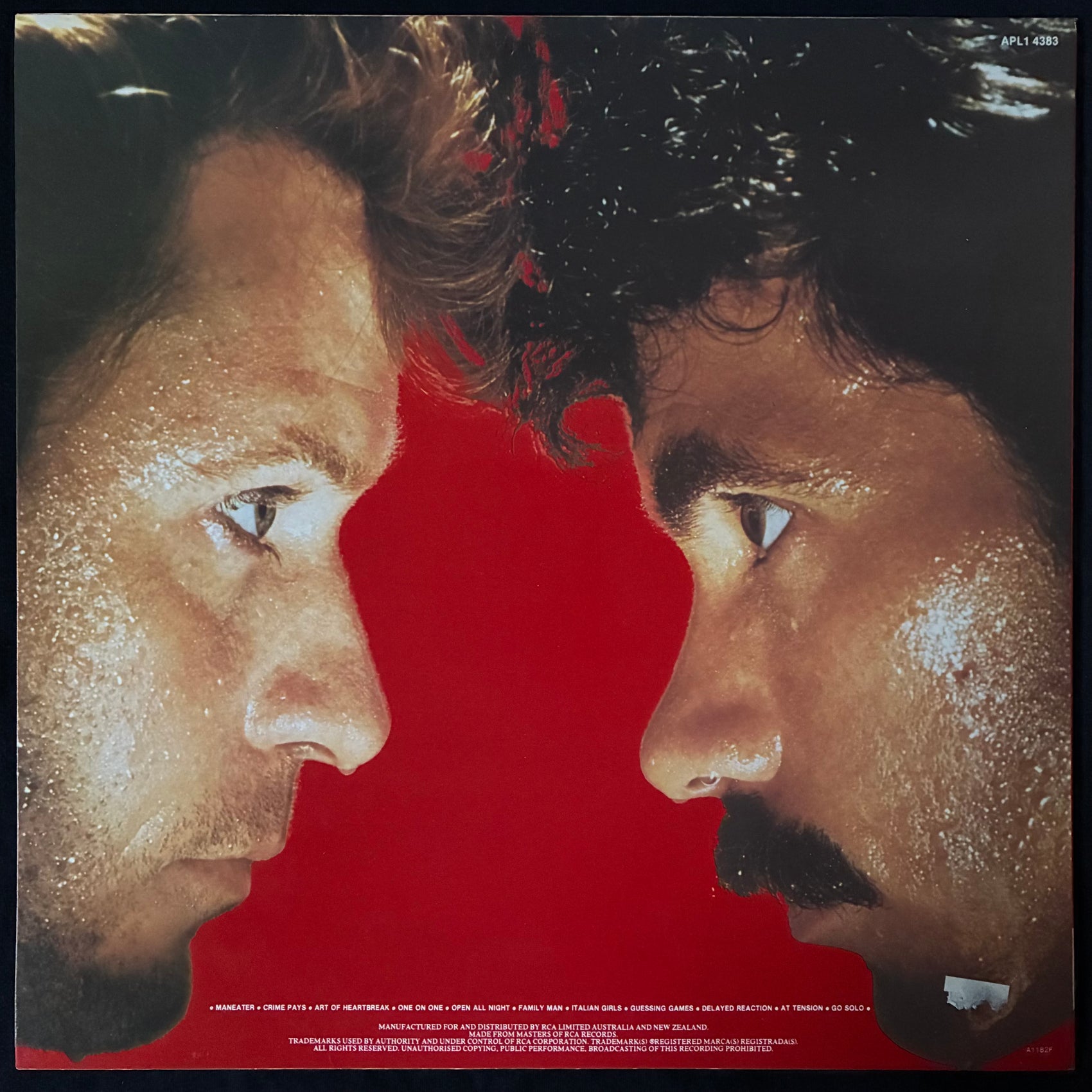 DARYL HALL & JOHN OATES - H2O (USED VINYL 1982 AUS M-/M-)