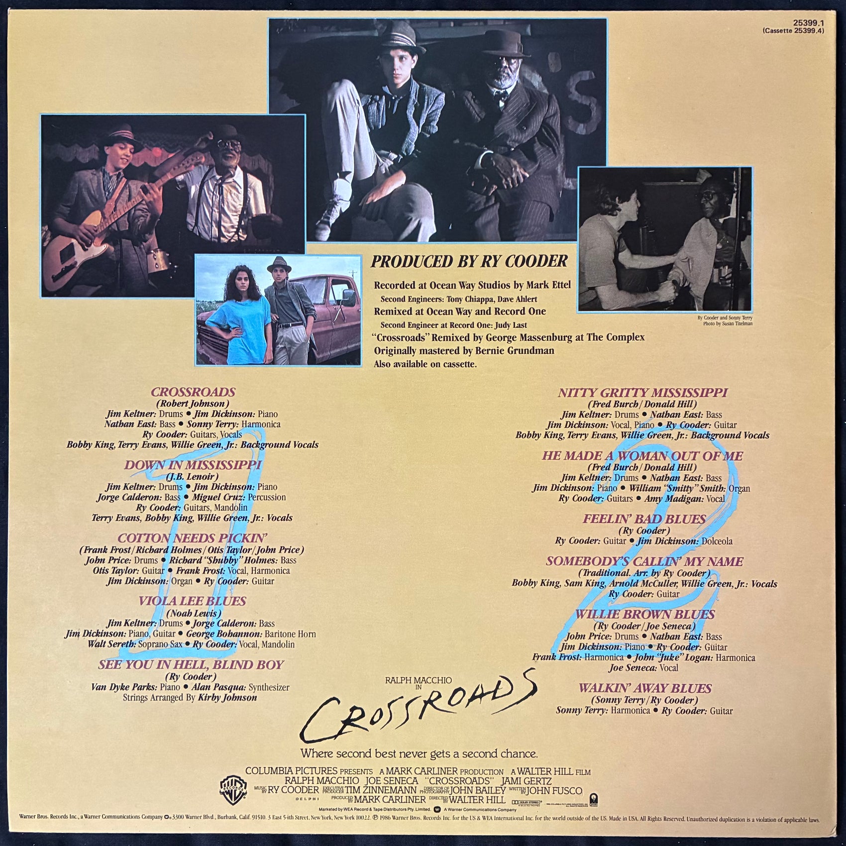 RY COODER - CROSSROADS OST (USED VINYL 1986 AUS M-/M-)