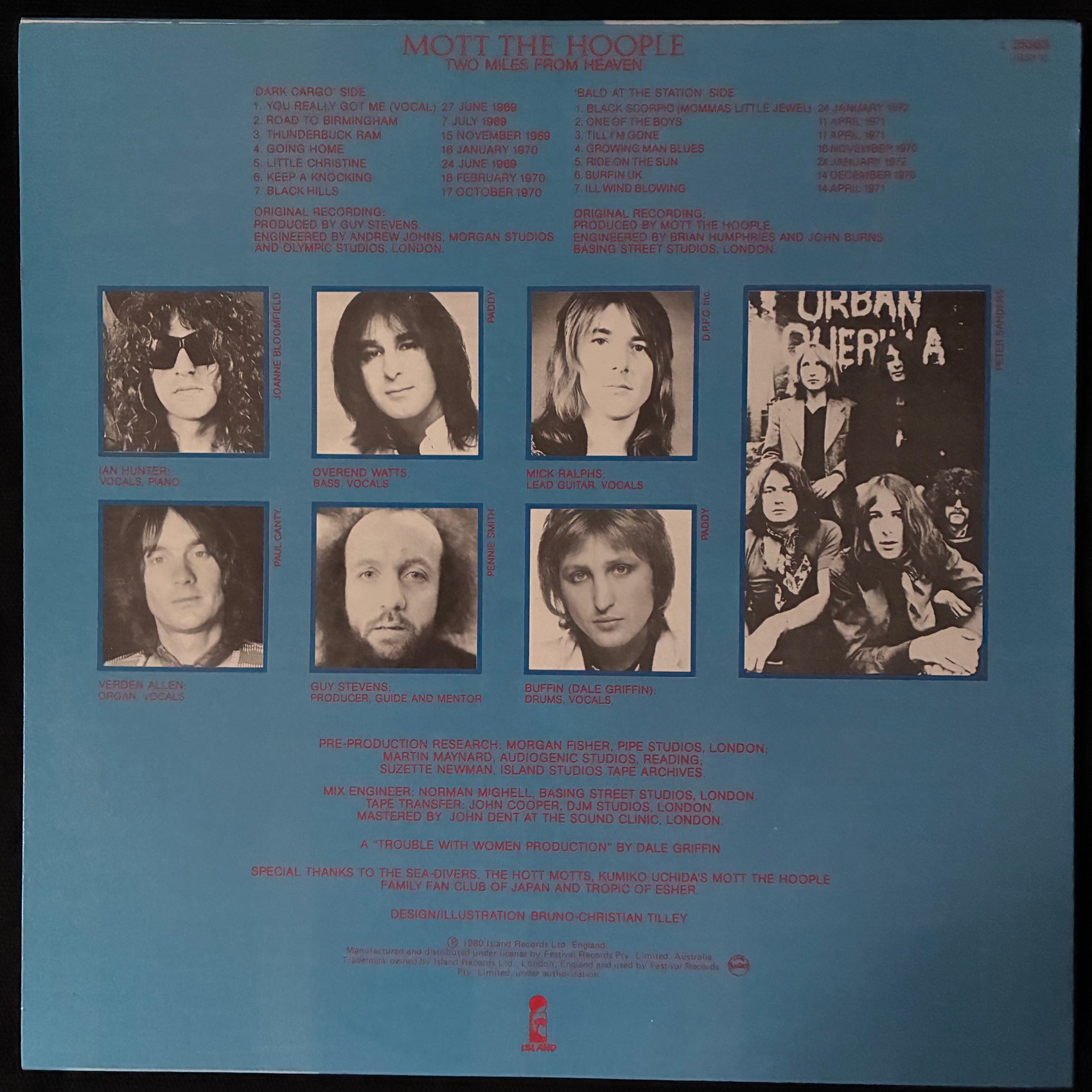 MOTT THE HOOPLE - TWO MILES FROM HEAVEN (USED VINYL 1980 AUS M-/M-)