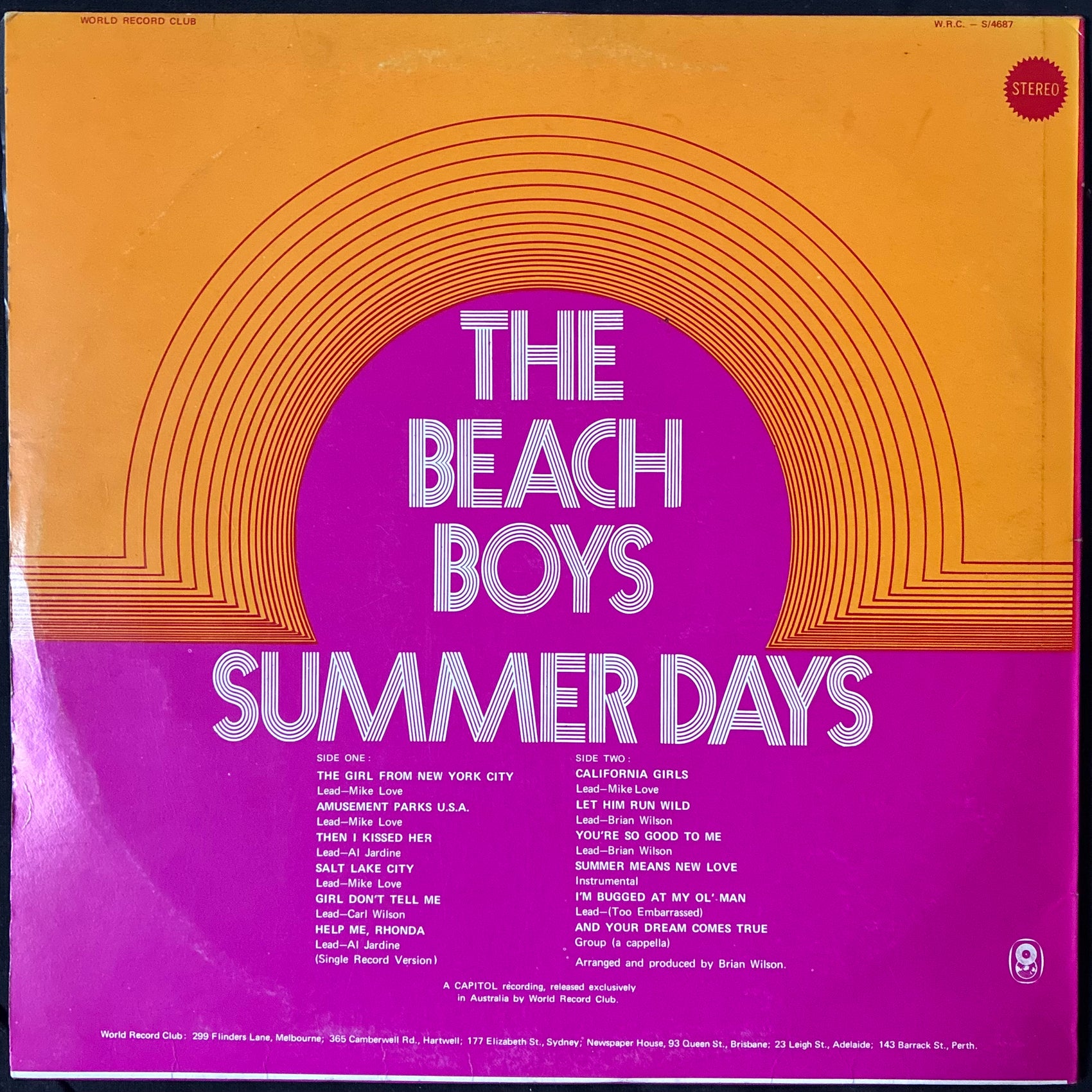 BEACH BOYS - SUMMER DAYS (USED VINYL 1970 AUS M-/EX+)