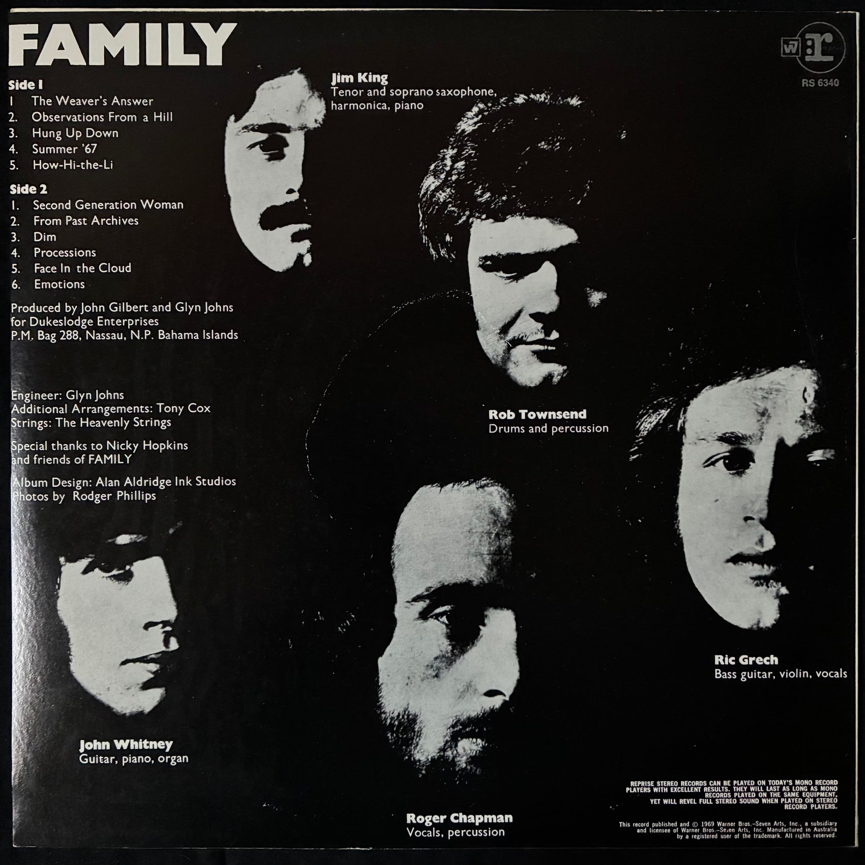 FAMILY ENTERTAINMENT - FAMILY ENTERTAINMENT (USED VINYL 1969 AUS EX+/EX+)