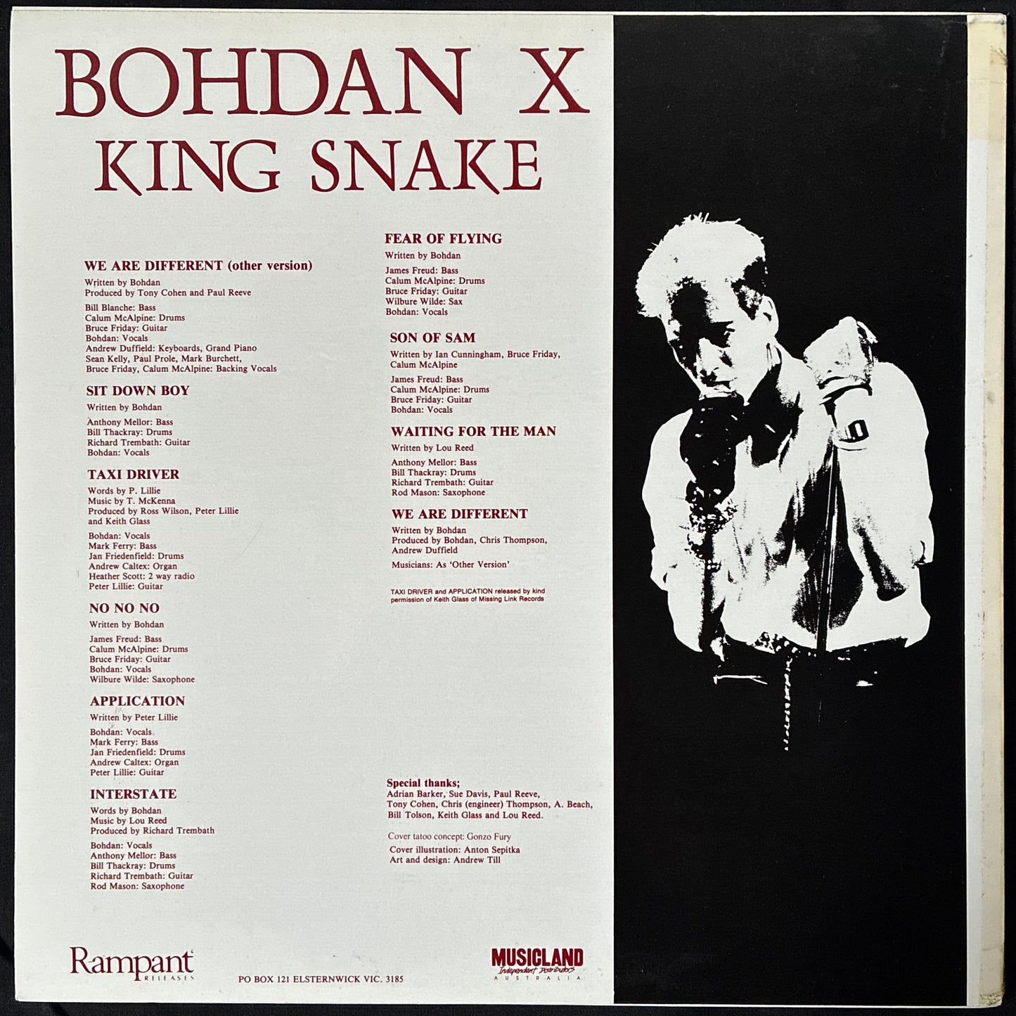 BOHDAN X - KING SNAKE (USED VINYL 1988 AUS M-/EX)