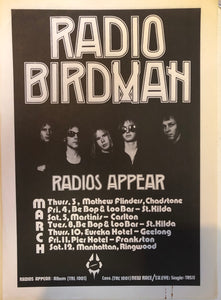 RADIO BIRDMAN - 1ST MELBOURNE GIGS FLYER 1977