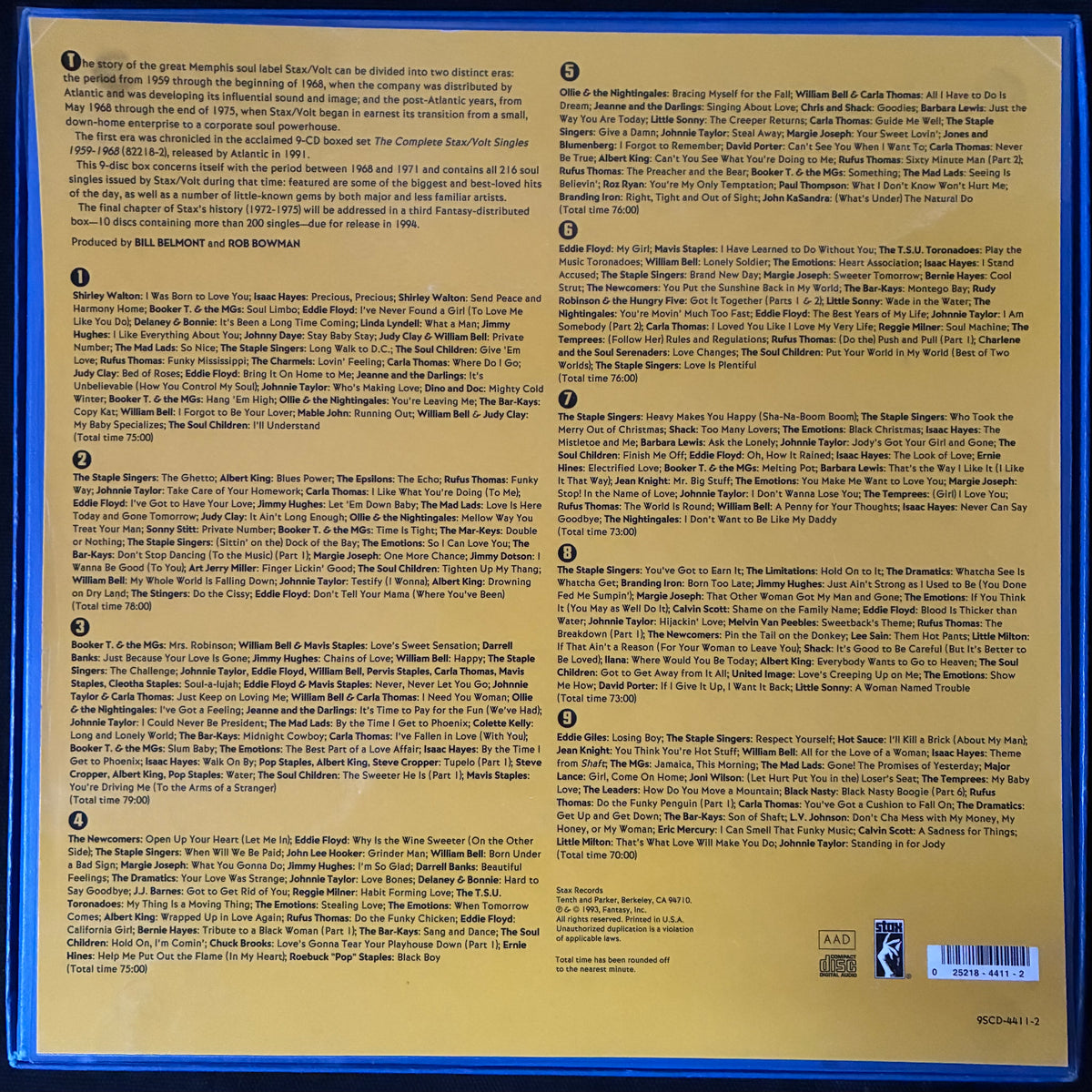 VARIOUS ARTISTS - THE COMPLETE STAX/VOLT SOUL SINGLES : VOLUME 2 1968-1971 (9CD BOX SET) (USED CD 1993 US M-/M-)