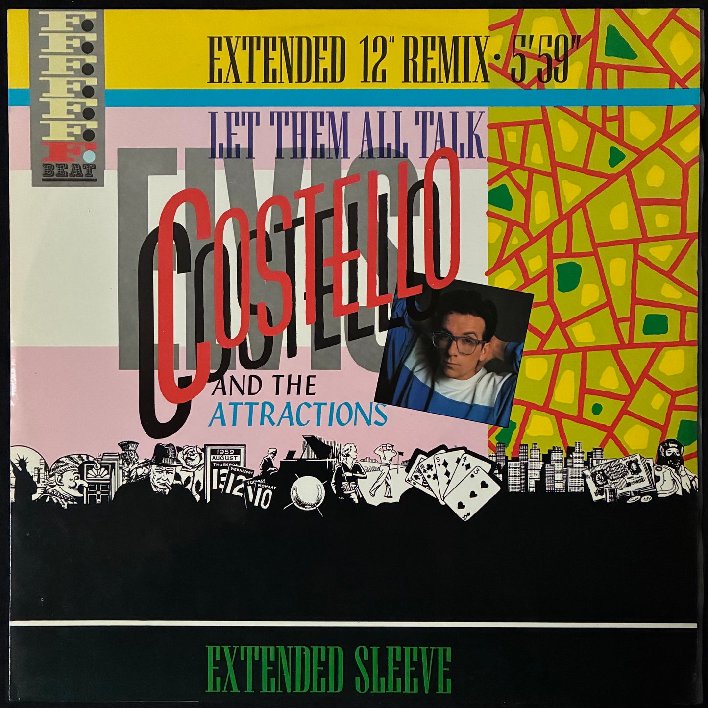 ELVIS COSTELLO AND THE ATTRACTIONS - LET THEM ALL TALK : EXTENDED REMIX (12") (USED VINYL 1983 UK M-/M-)