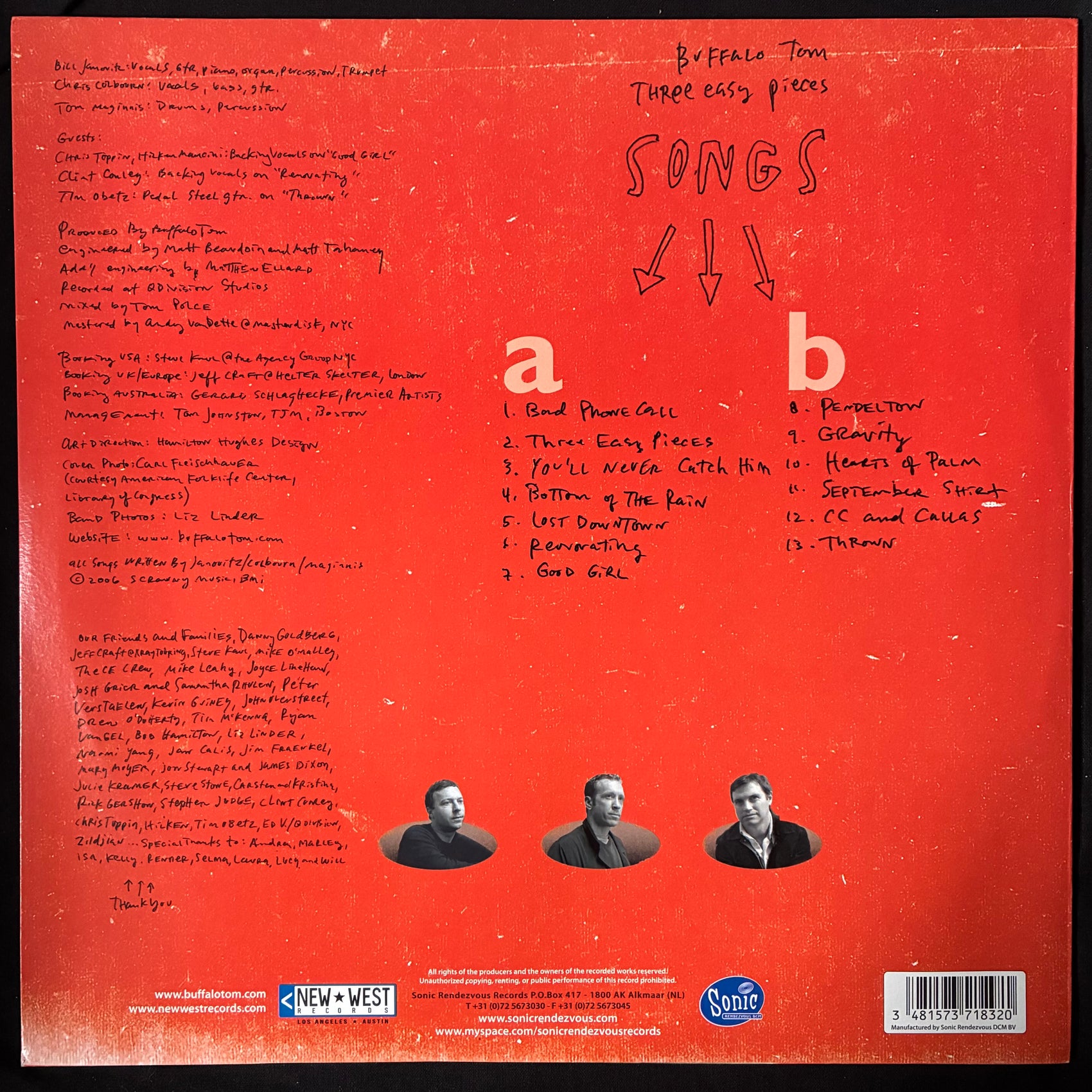 BUFFALO TOM - THREE EASY PIECES (USED VINYL 2007 NETHERLANDS M-/M-)