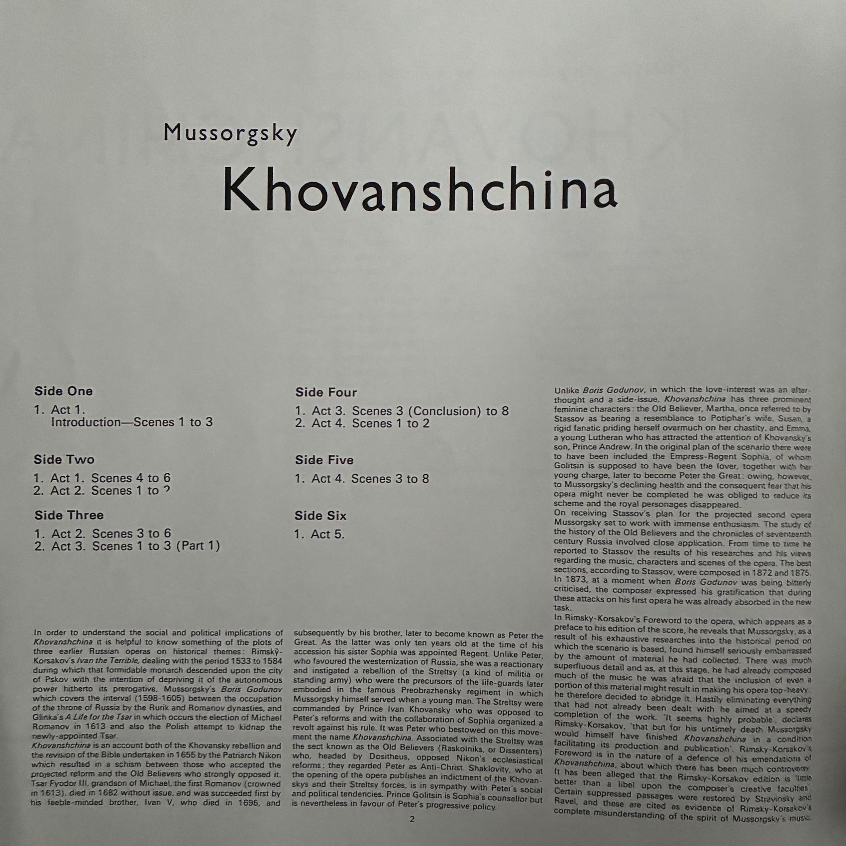MOSSOURGSKY - KHOVANSHCHINA (3LP) (USED VINYL 1974 AUS M-/EX+)