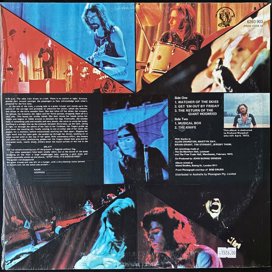 GENESIS - GENESIS LIVE (USED VINYL 1973 AUS EX+/EX+)