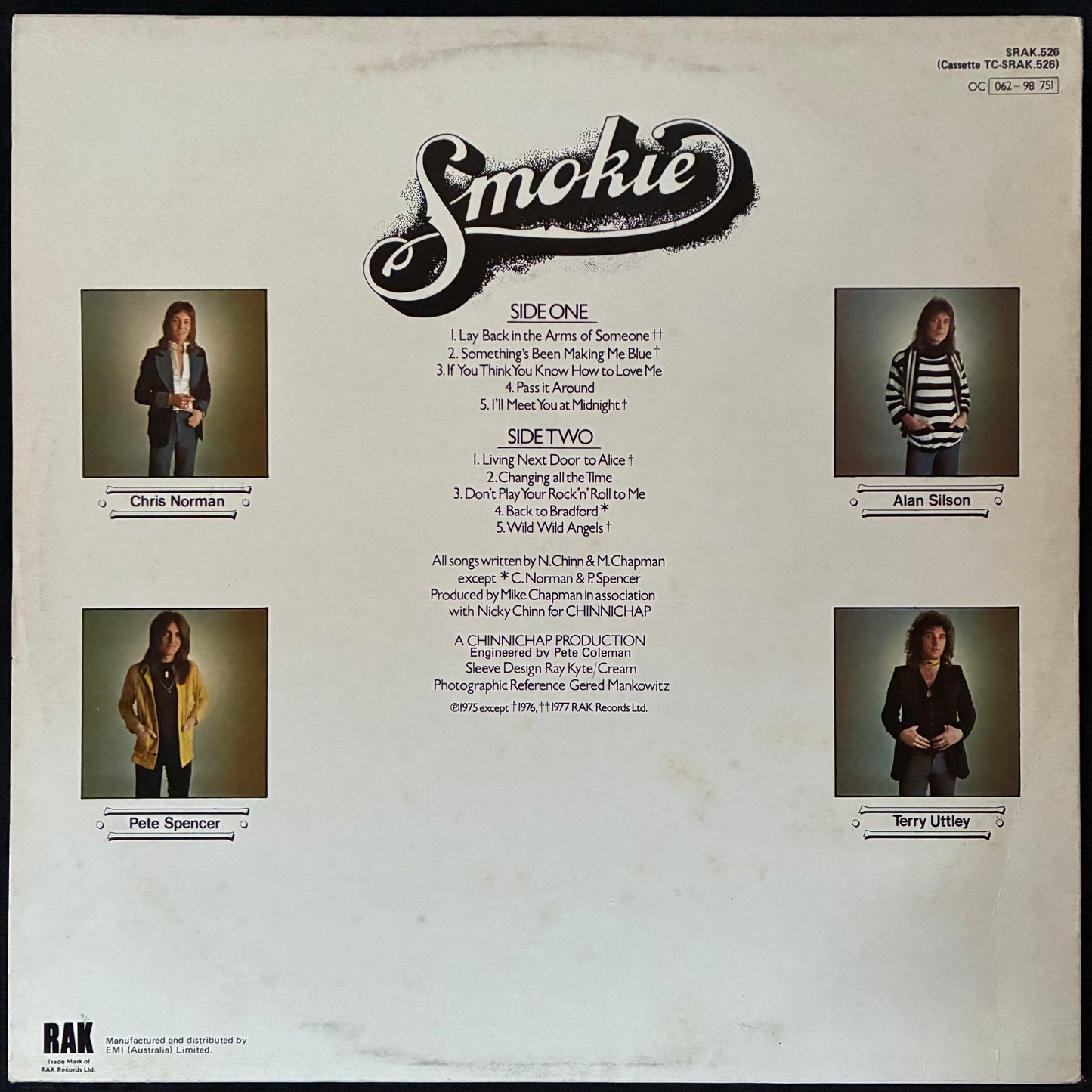 SMOKIE - SMOKIE (USED VINYL 1976 AUS M-/EX-)