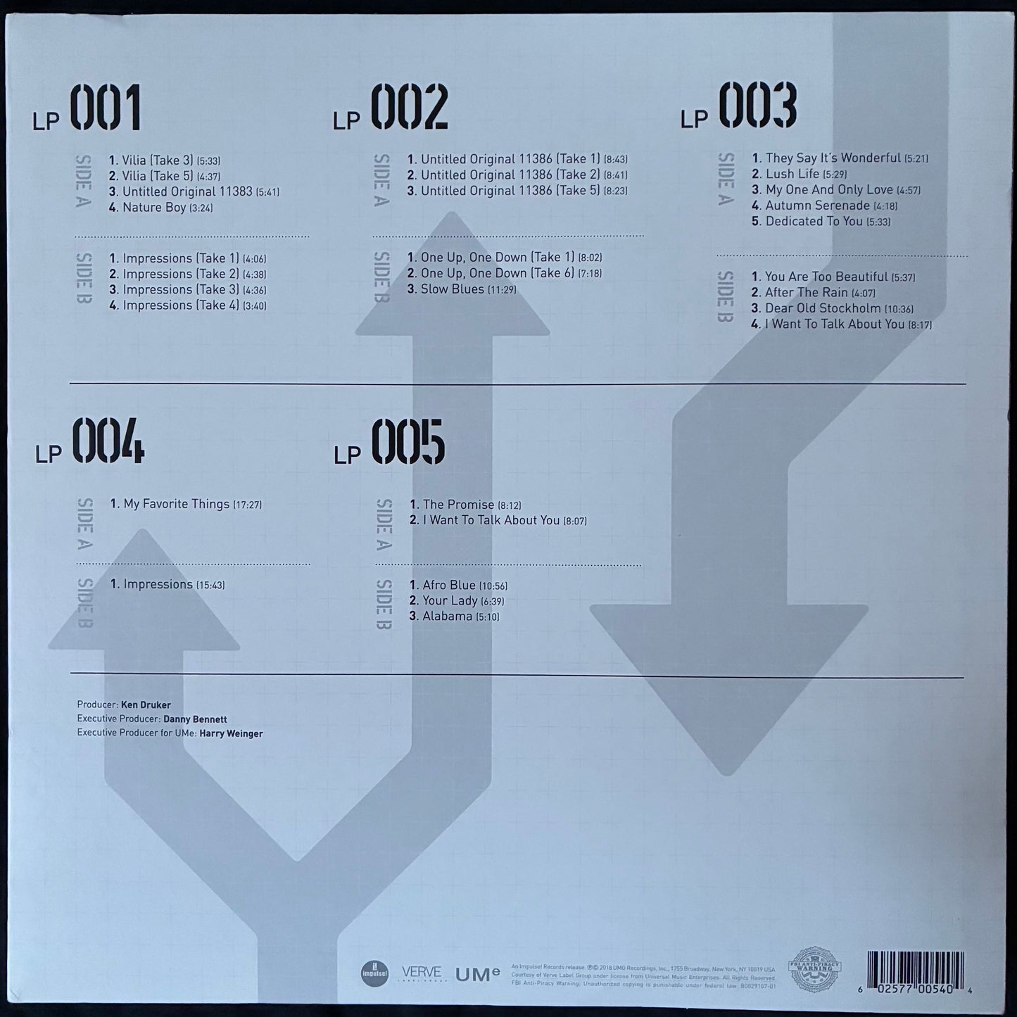 JOHN COLTRANE - 1963 : NEW DIRECTIONS (5LP) (USED VINYL 2018 US M-/M-)