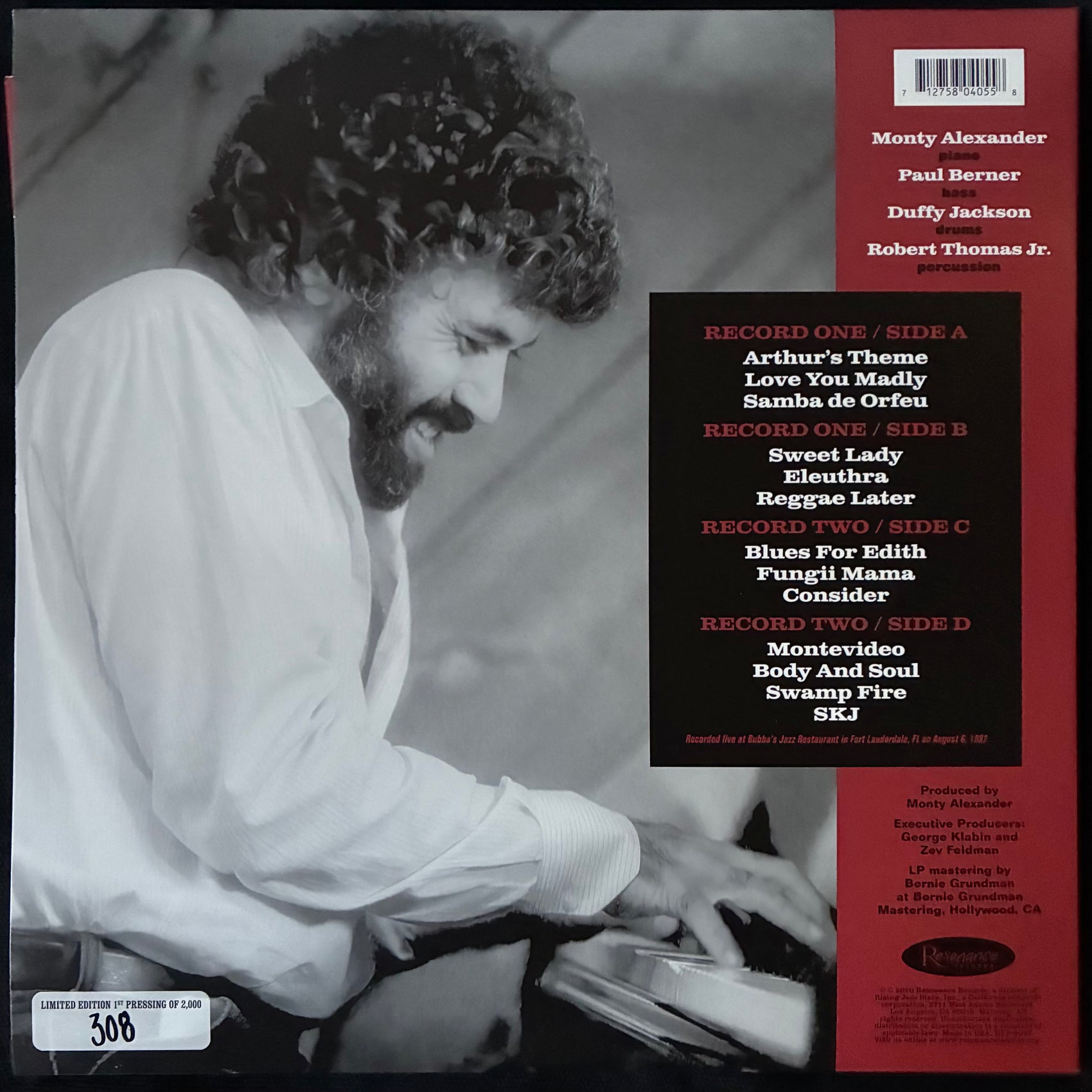 MONTY ALEXANDER - LOVE YOU MADDY : LIVE AT BUBBA'S (2LP) (USED VINYL 2020 US M-/M-)