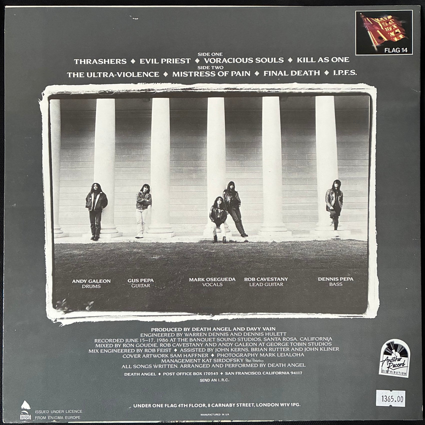 DEATH ANGEL - THE ULTRA VIOLENCE (FIRST PRESSING) (USED VINYL 1987 UK M-/EX+)