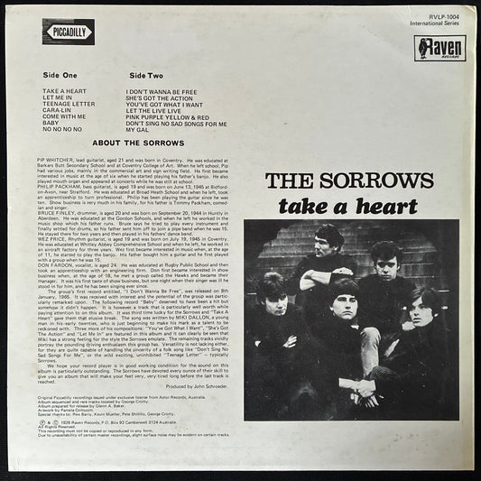 SORROWS - TAKE A HEART (USED VINYL 1982 AUS M-/EX+)