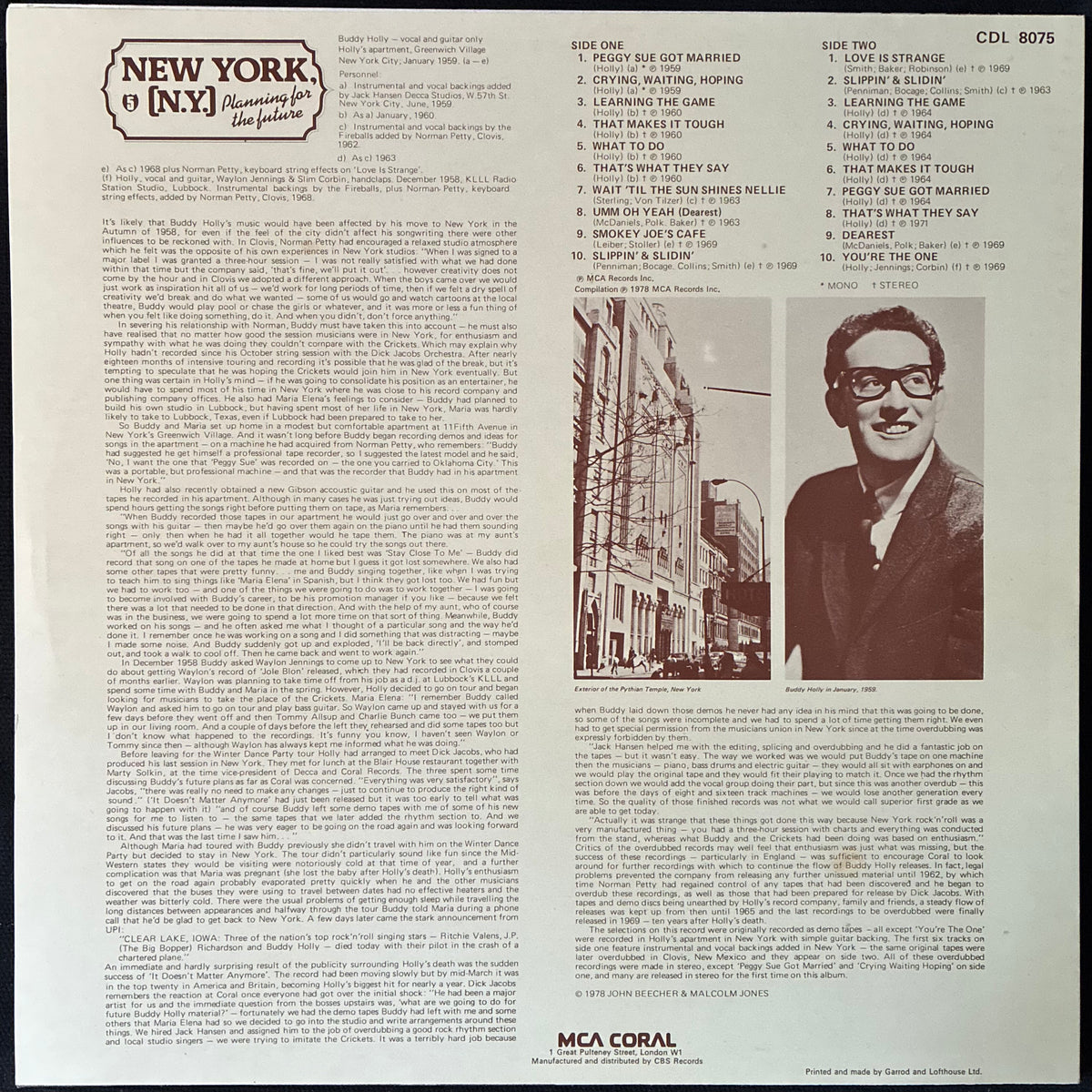 BUDDY HOLLY - THE COMPLETE BUDDY HOLLY (6LP BOX SET) (USED VINYL 1979 UK M-/M-/EX+)