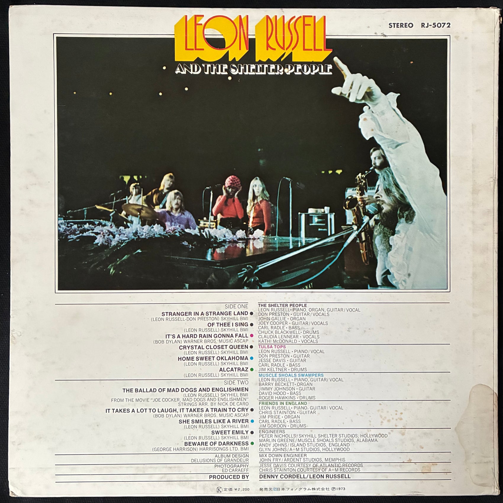 LEON RUSSELL AND THE SHELTER PEOPLE - LEON RUSSELL AND THE SHELTER PEOPLE (USED VINYL 1973 JAPAN M-/EX-)
