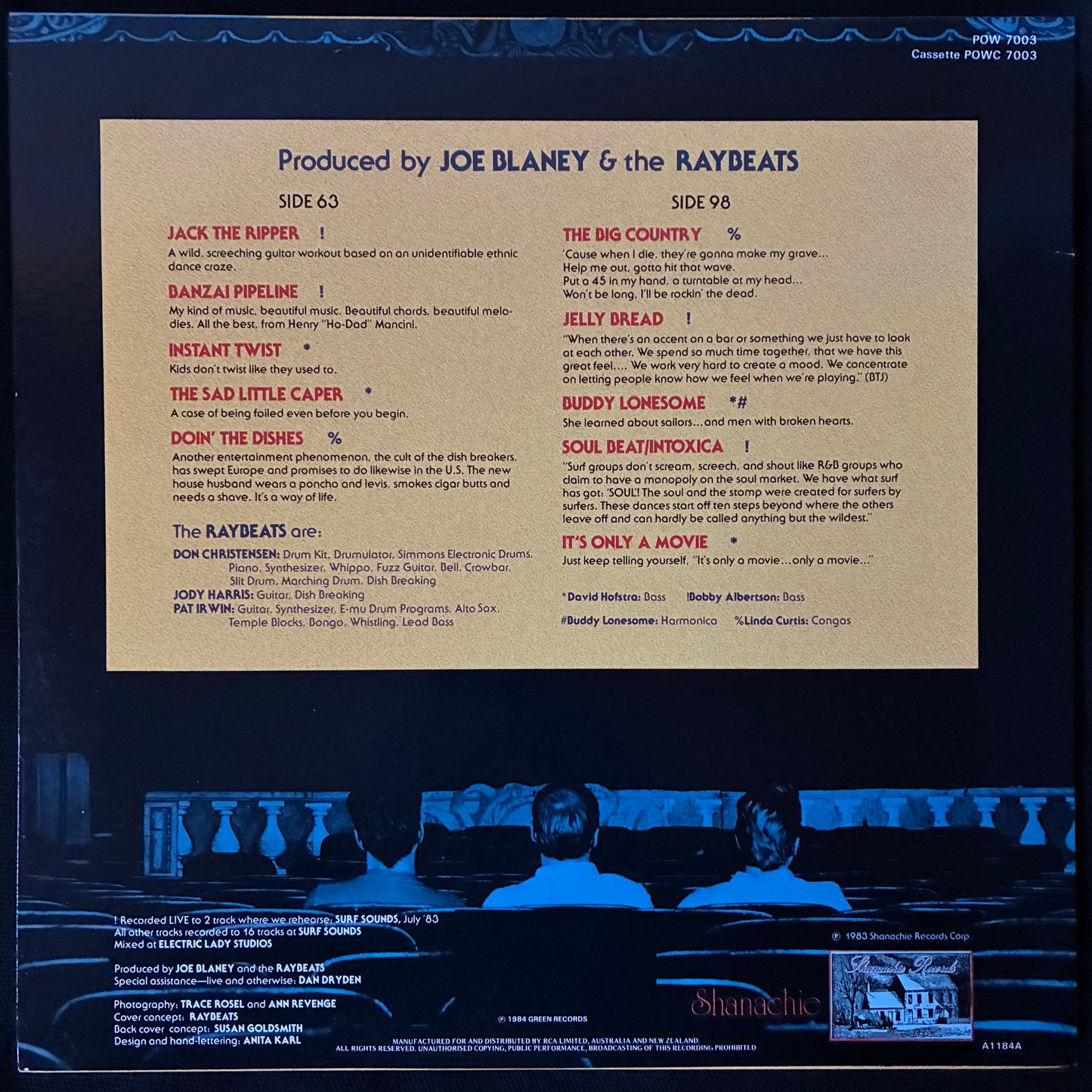 RAYBEATS - IT'S ONLY A MOVIE (USED VINYL 1984 AUS M-/M-)