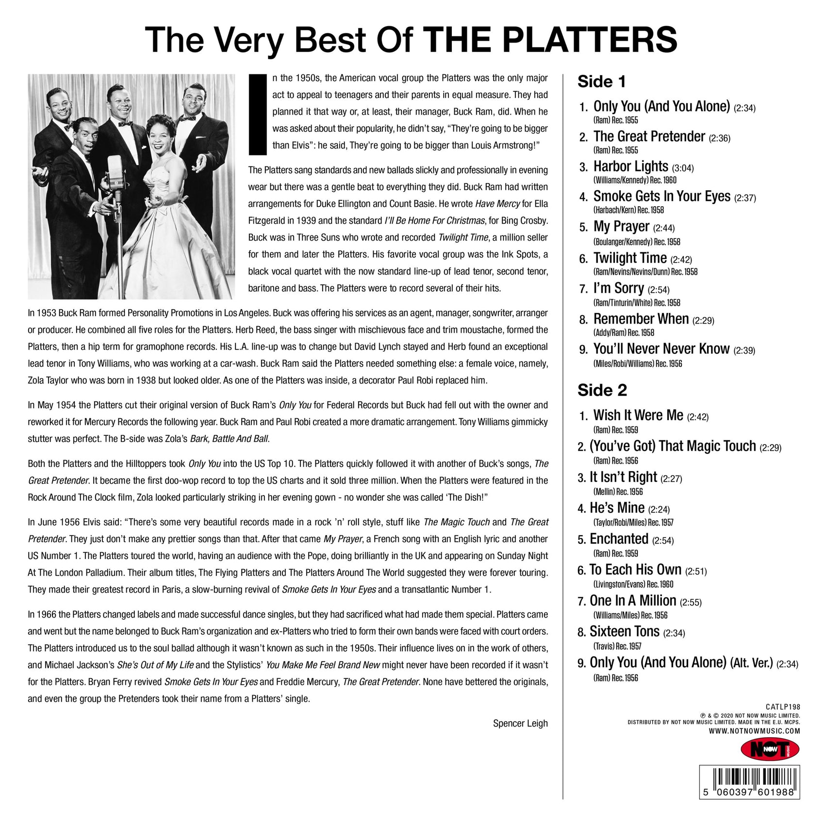 PLATTERS - THE VERY BEST OF THE PLATTERS (180GM) VINYL