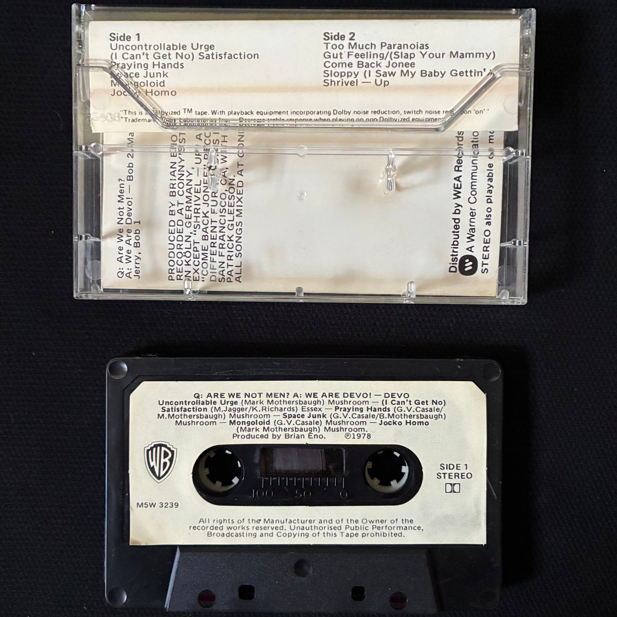 DEVO - Q: ARE WE NOT MEN? A: WE ARE DEVO (USED CASSETTE 1978 AUS)