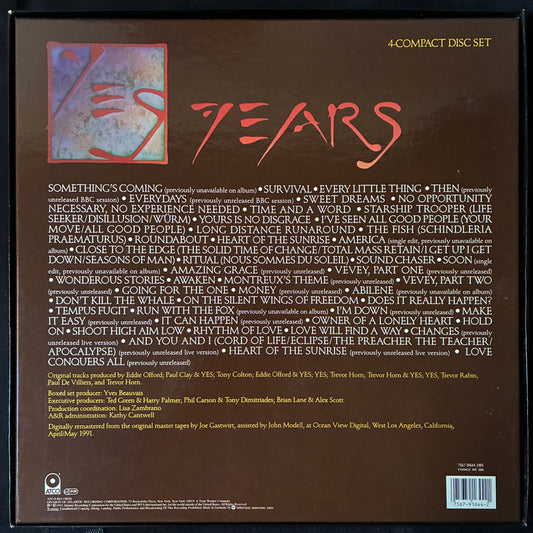 YES - YES YEARS (4CD BOX SET) (USED CD 1991 EU M-/M-)