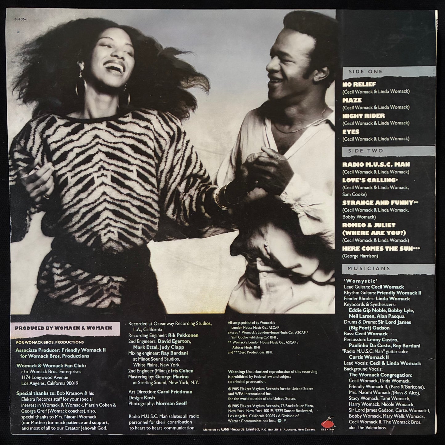 WOMACK & WOMACK - RADIO M.U.S.C. MAN (USED VINYL 1985 AUS M-/M-)