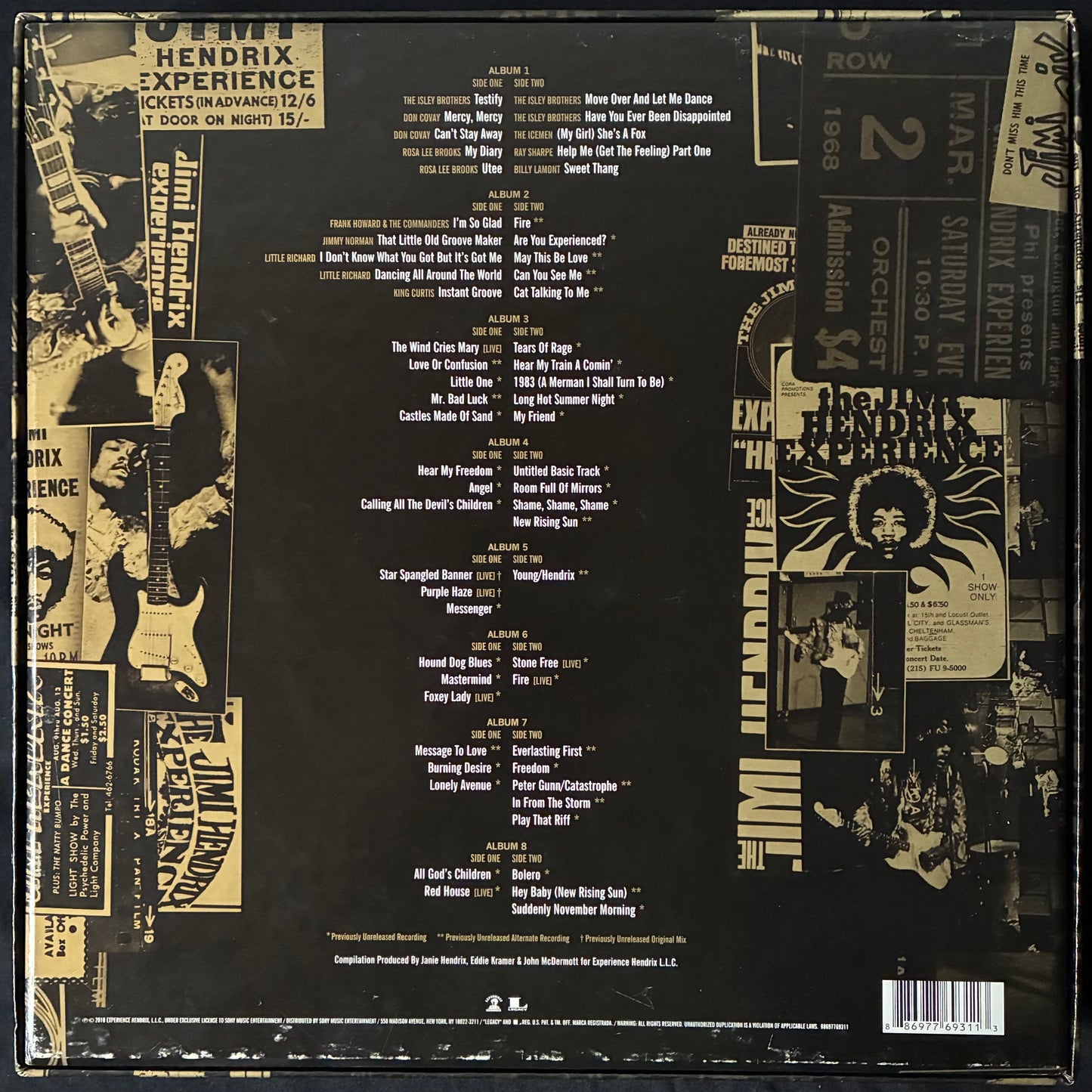 JIMI HENDRIX - WEST COAST SEATTLE BOY : THE JIMI HENDRIX ANTHOLOGY (8LP BOX SET) (180GM) (USED VINYL 2010 US M-/M-)