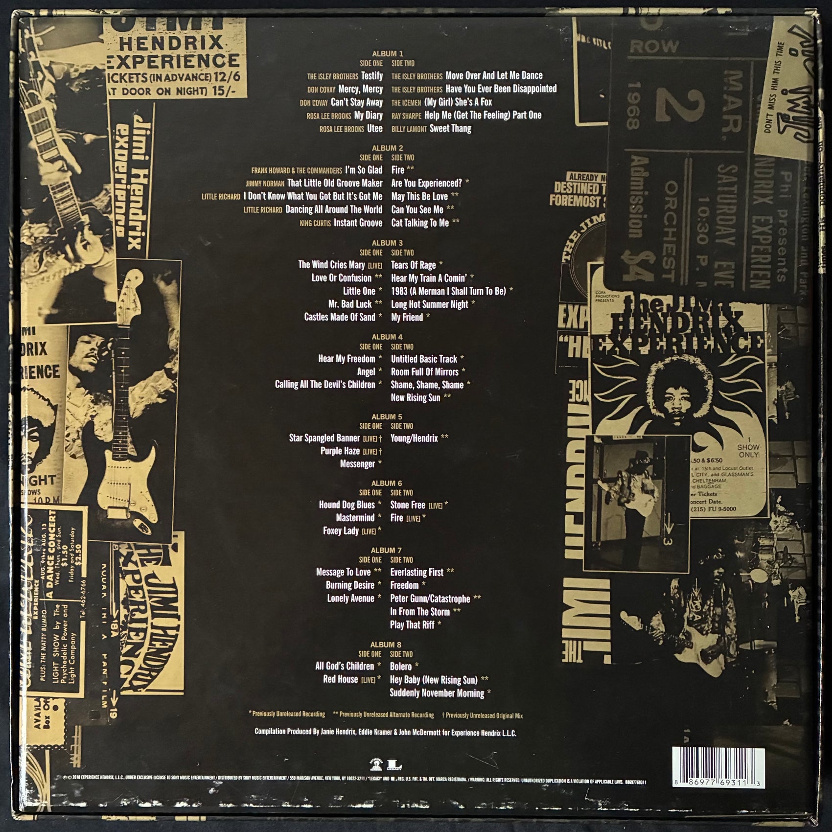JIMI HENDRIX - WEST COAST SEATTLE BOY : THE JIMI HENDRIX ANTHOLOGY (8LP BOX SET) (180GM) (USED VINYL 2010 US M-/M-)