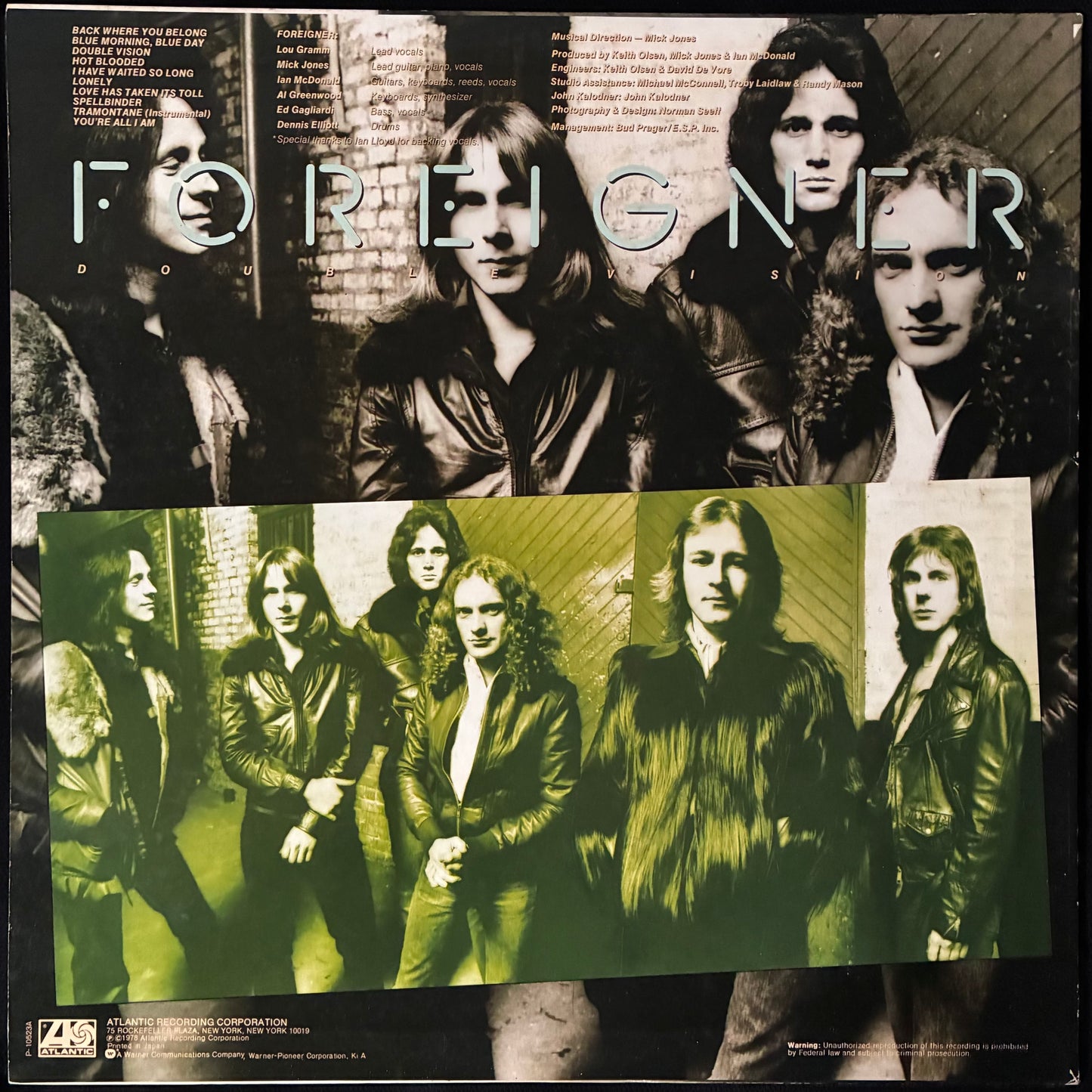 FOREIGNER - DOUBLE VISION (USED VINYL 1978 JAPAN EX+/EX+)