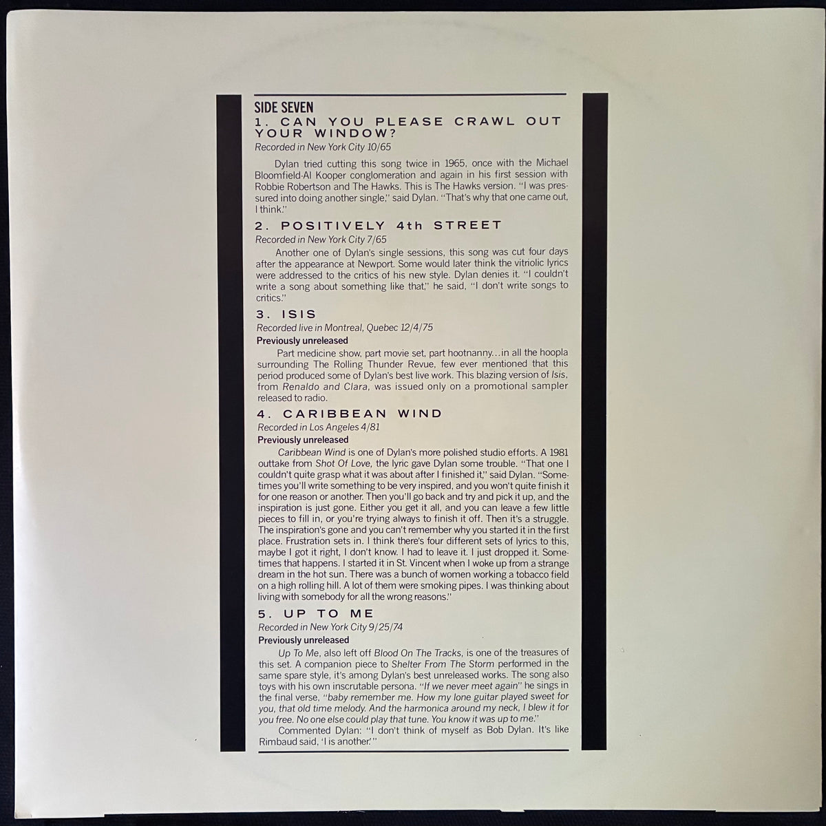 BOB DYLAN - BIOGRAPH (5LP BOX SET) (USED VINYL 1985 AUS M-/M-/EX)