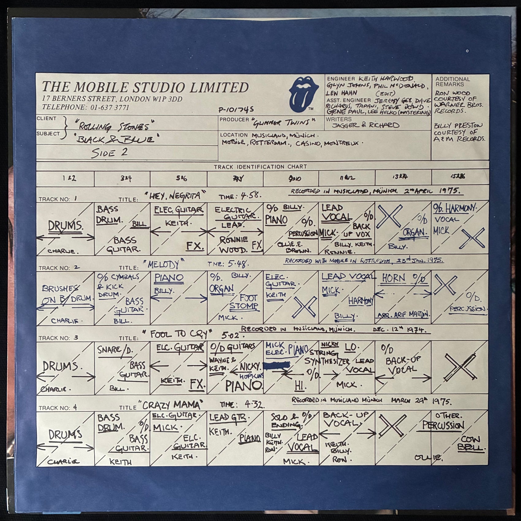 ROLLING STONES - BLACK AND BLUE (USED VINYL 1976 JAPAN M-/EX+)