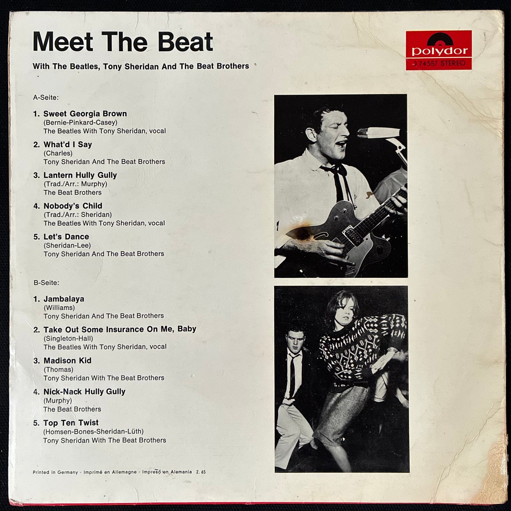 TONY SHERIDAN AND THE BEAT BROTHERS - MEET THE BEAT (10") (USED VINYL 1965 GERMANY EX/EX-)