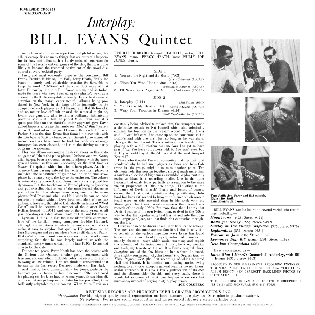 BILL EVANS - INTERPLAY (180GM) (ORIGINAL JAZZ CLASSICS) VINYL