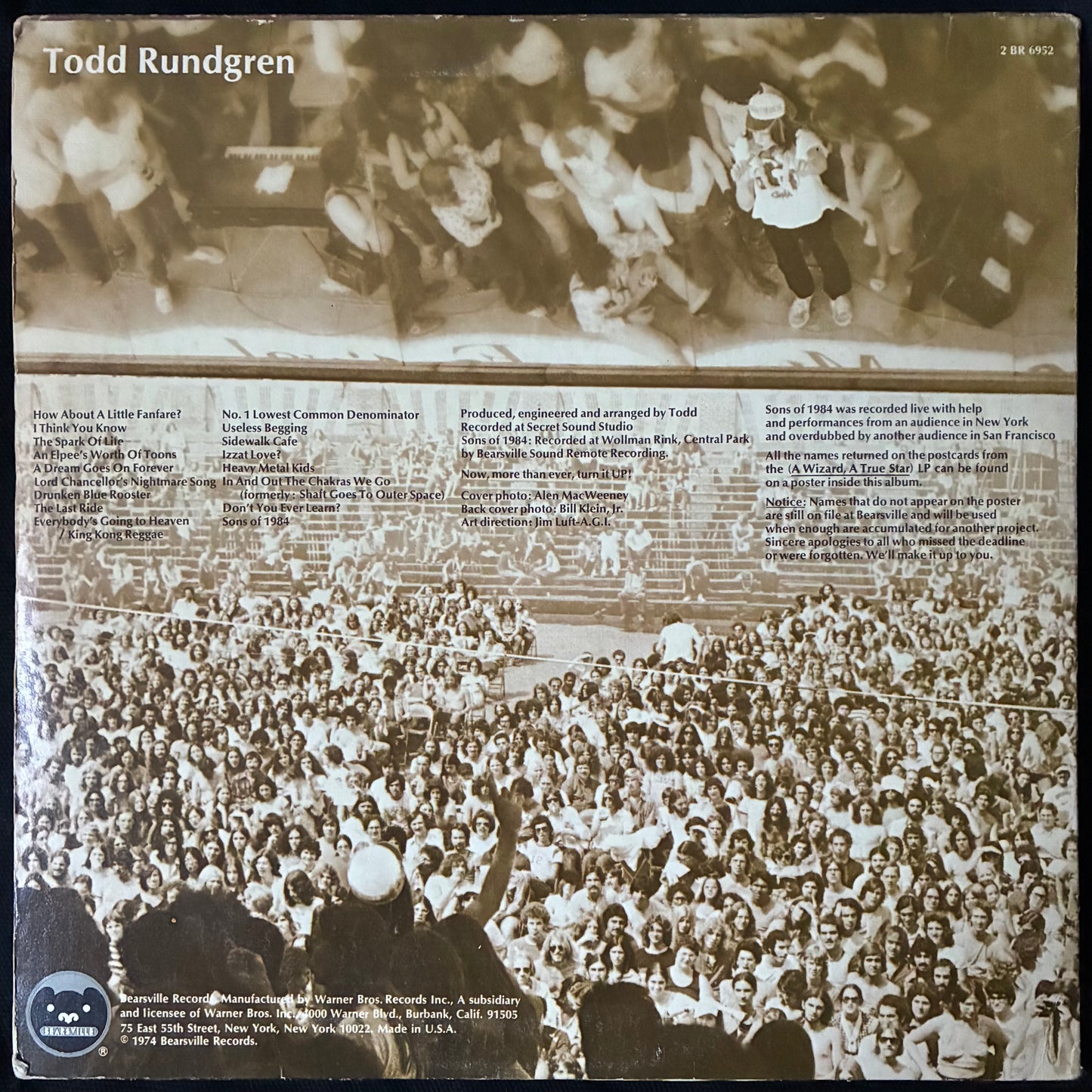TODD RUNDGREN - TODD (2LP) (USED VINYL 1974 US EX+/EX-)