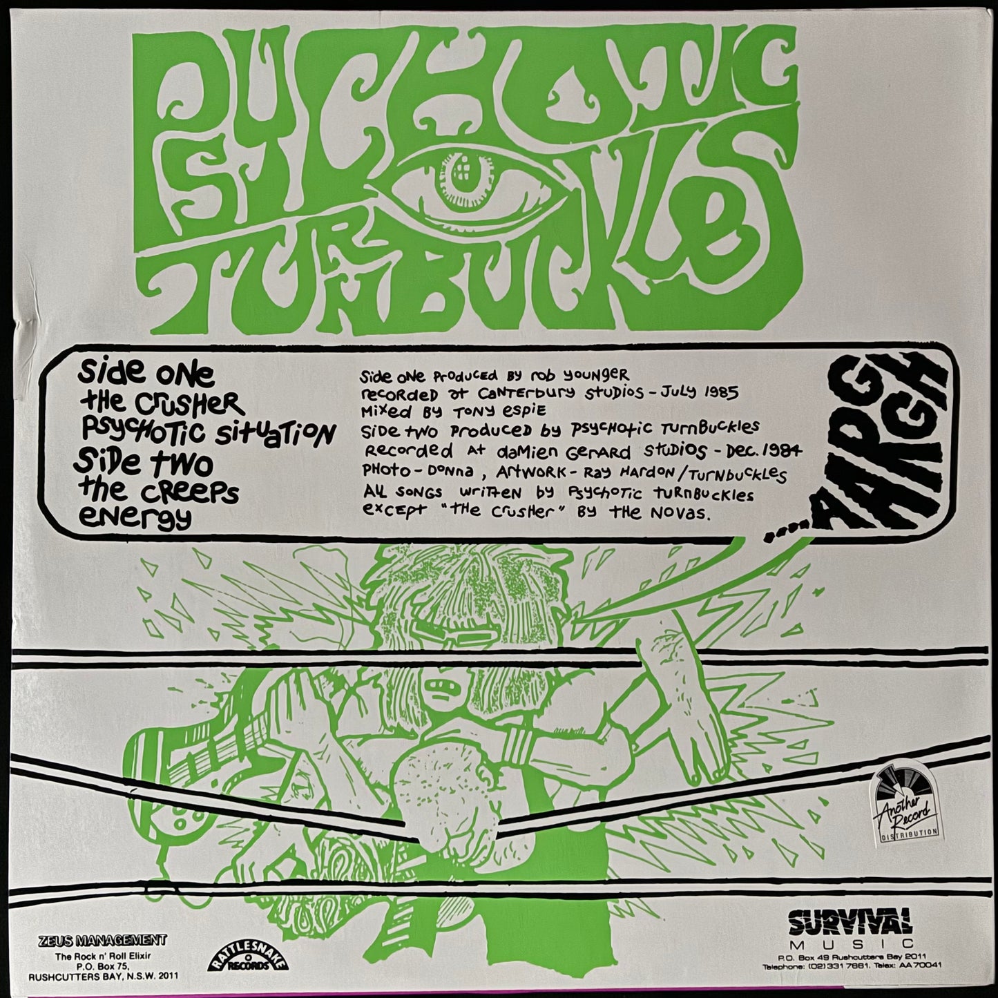 PSYCHOTIC TURNBUCKLES - PSYCHOTIC TURNBUCKLES (12" EP) (USED VINYL 1987 M-/M-)