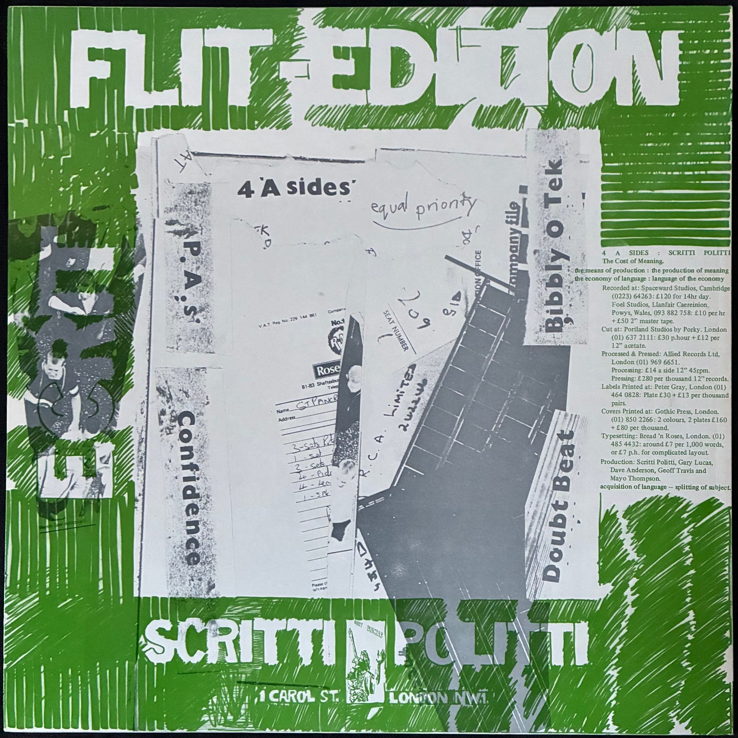 SCRITTI POLITTI - 4 A-SIDES (12") (USED VINYL 1979 UK M-/M-)
