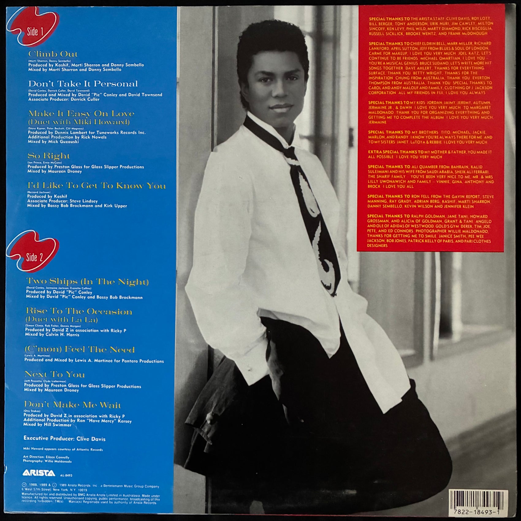 JERMAINE JACKSON - DON'T TAKE IT PERSONAL (USED VINYL 1989 AUS M-/EX+)