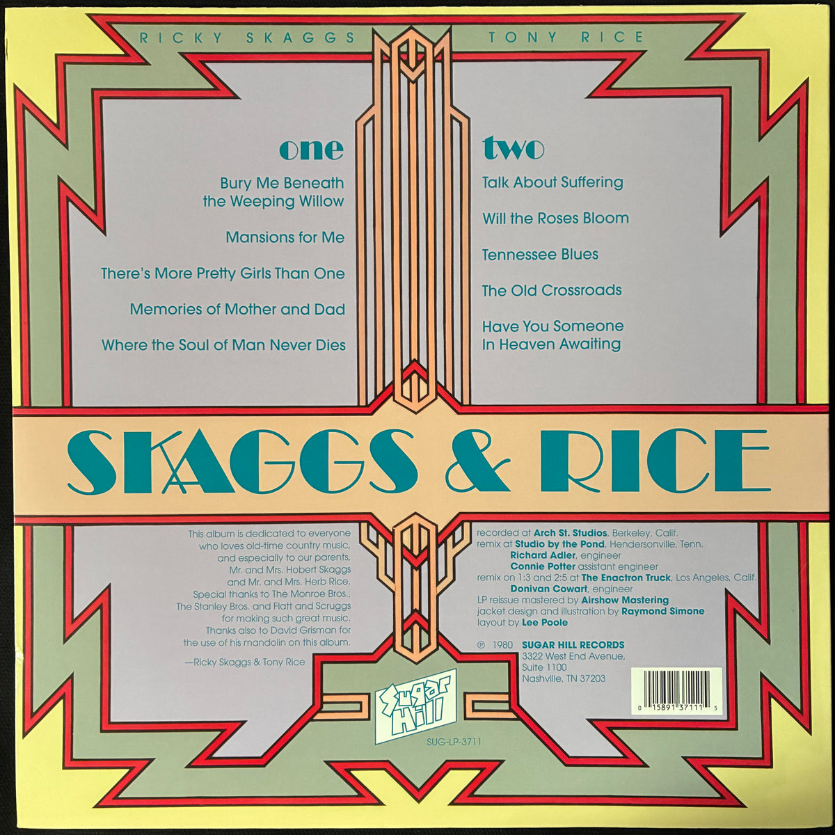 RICKY SKAGGS & TONY RICE - SKAGGS & RICE (USED VINYL 1980 US M-/M-)