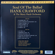 Load image into Gallery viewer, HANK CRAWFORD &amp; THE MARTY PIACH ORCHESTRA - SOUL OF THE BALLAD (200GM) (MFSL) (USED VINYL 1995 US M-/M-)
