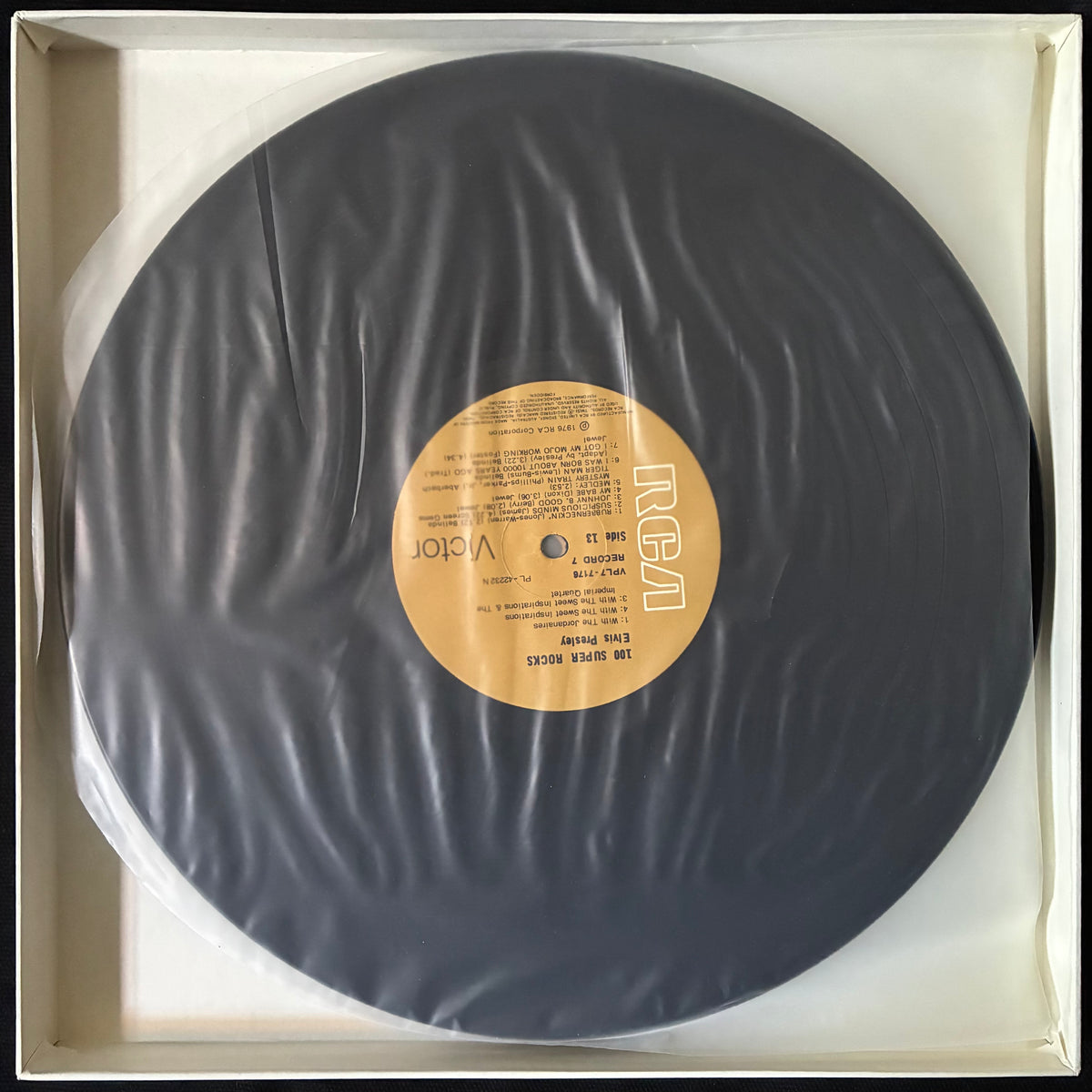 ELVIS PRESLEY - 100 SUPER ROCKS (7LP BOX SET) (USED VINYL 1976 AUS M-/EX+)