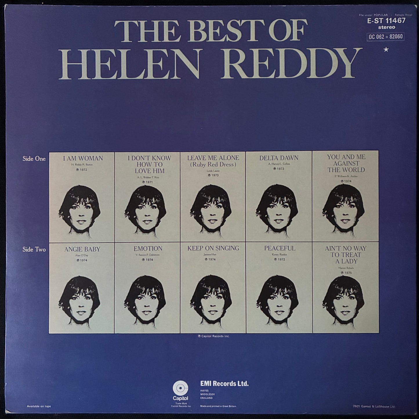 HELEN REDDY - THE BEST OF HELEN REDDY (USED VINYL 1976 UK M-/EX+)