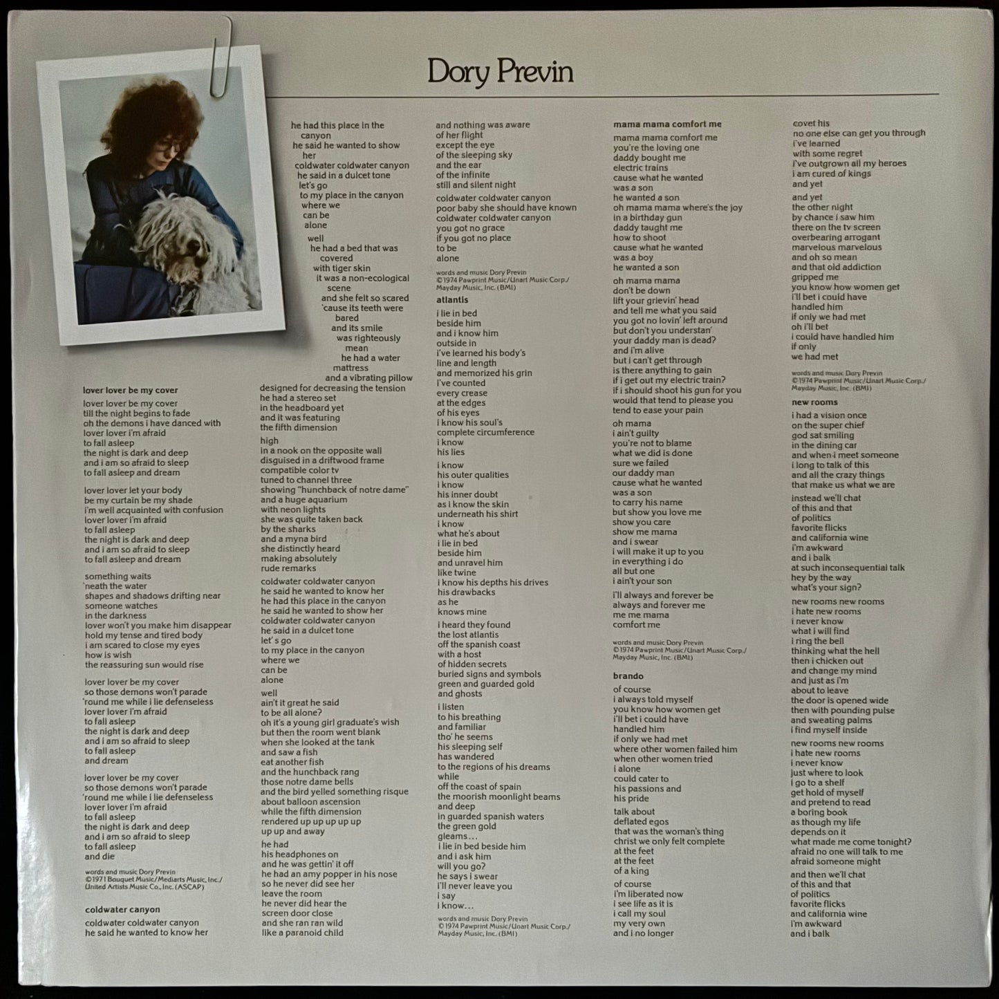 DORY PREVIN - DORY PREVIN (USED VINYL 1974 US M-/M-)
