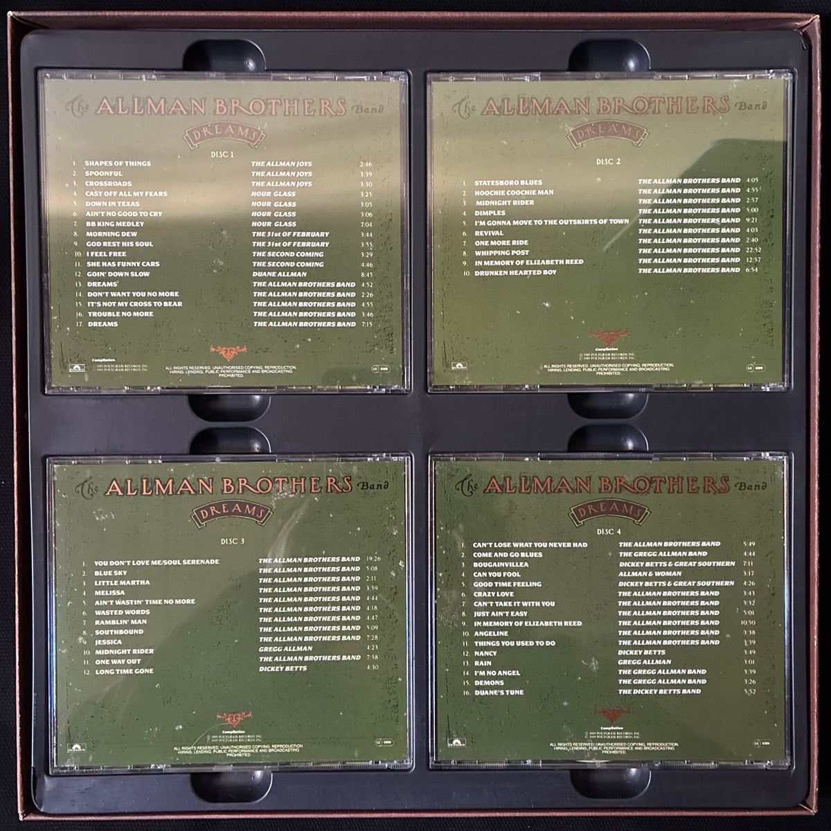 ALLMAN BROTHERS BAND - DREAMS (4CD BOX SET) (USED CD 1989 US M-/M-)
