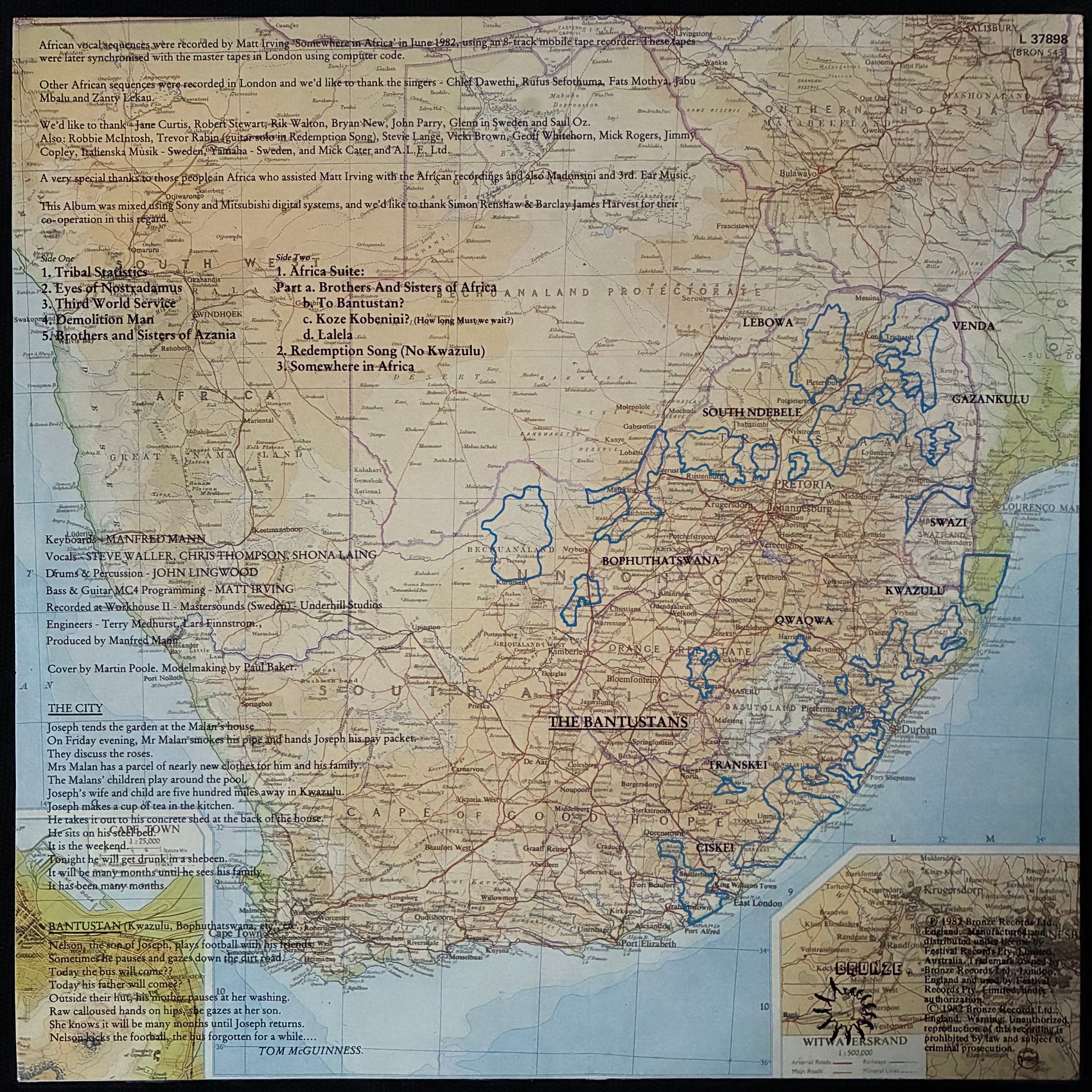 MANFRED MANN'S EARTH BAND - SOMEWHERE IN AFRIKA (USED VINYL 1982 AUS M-/M-)