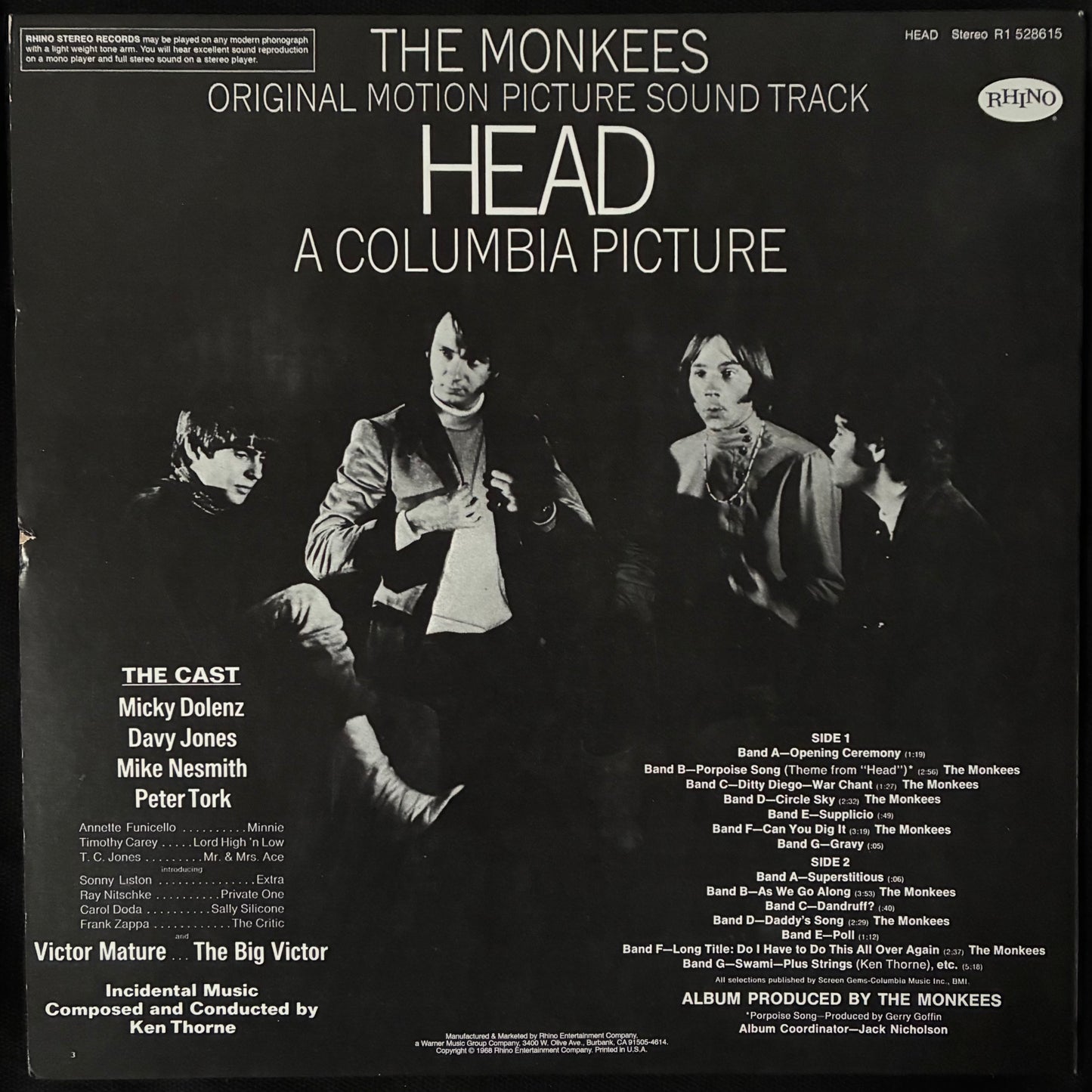MONKEES - HEAD (180GM) (USED VINYL 2011 US M-/EX+)