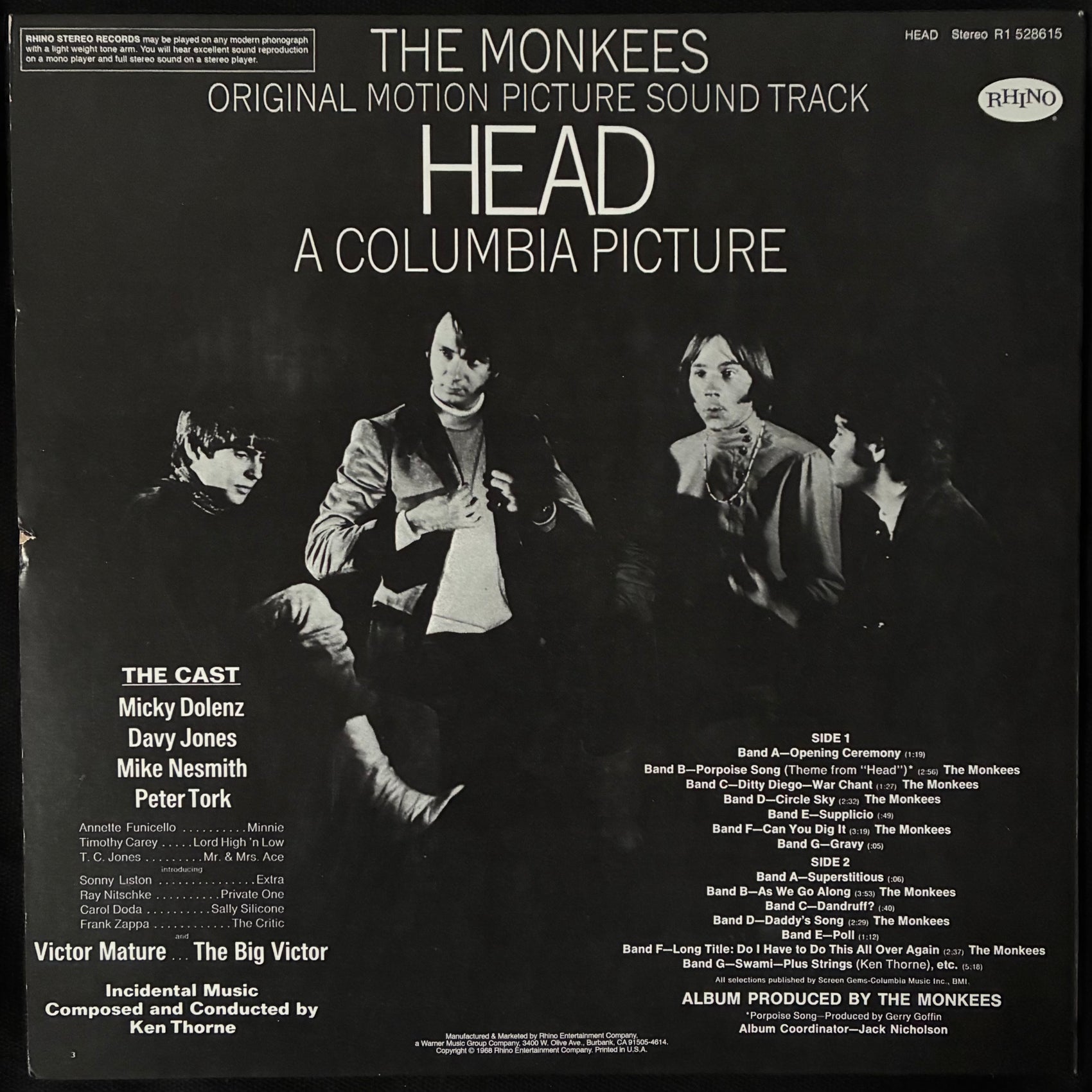 MONKEES - HEAD (180GM) (USED VINYL 2011 US M-/EX+)