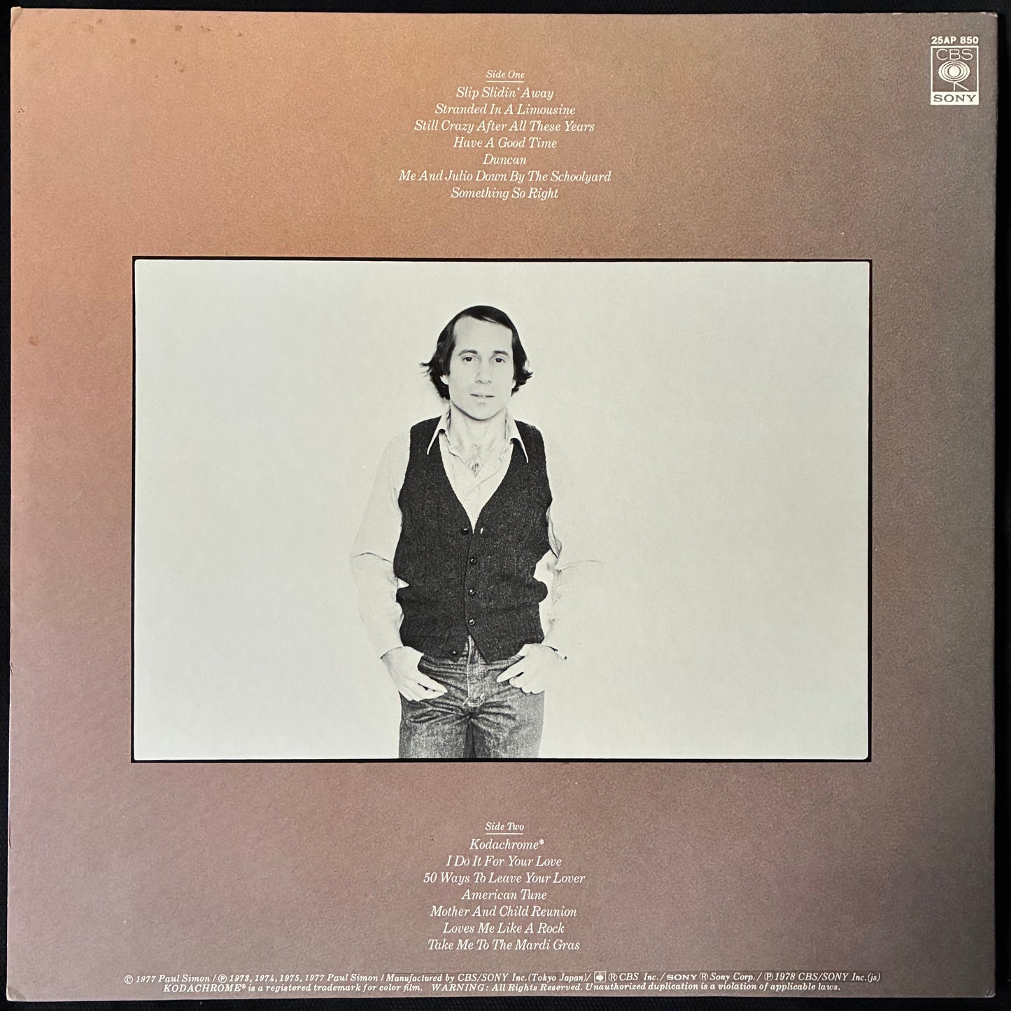 PAUL SIMON - GREATEST HITS, ETC. (USED VINYL 1978 JAPAN M-/EX+)