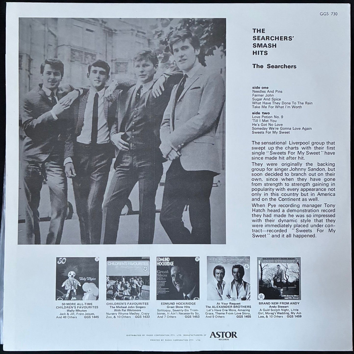 SEARCHERS - THE SEARCHERS' SMASH HITS (USED VINYL AUS M-/EX+)