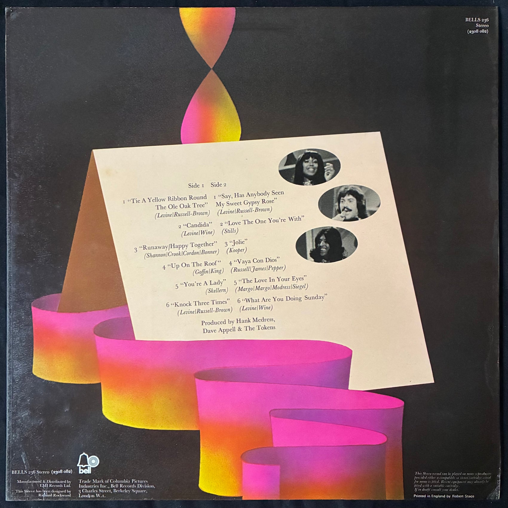 DAWN FEATURING TONY ORLANDO - GOLDEN RIBBONS (USED VINYL 1973 UK EX+/EX)